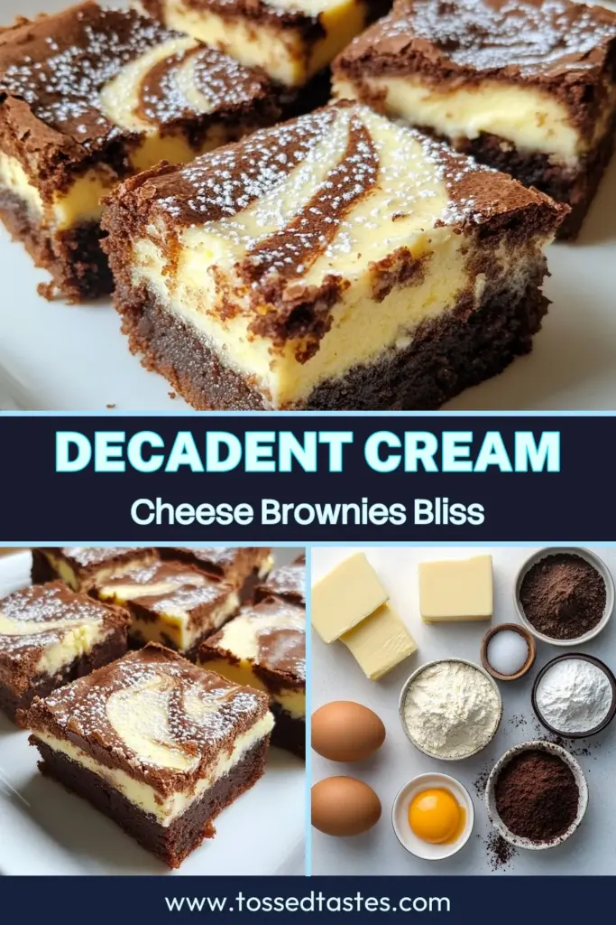 Indulge in these decadent cream cheese swirl brownies that combine rich chocolate with creamy goodness. This brownie recipe with cream cheese is perfect for any dessert lover looking for an easy brownie dessert that's impressive yet simple. Try our marbled brownies recipe for a delightful treat. Don't miss out on these chocolate cream cheese brownies! Save this recipe for your next baking adventure! #BrownieRecipe #DessertLovers #Baking #YummyDesserts