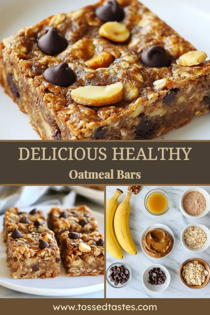 Looking for a healthy snack that satisfies your sweet tooth? Try these healthy banana oatmeal bars! This easy oatmeal snack recipe uses simple ingredients like ripe bananas and almond butter to create delicious no-bake banana bars that are perfect for any time of day. Enjoy these almond butter oatmeal bars as a quick breakfast or healthy dessert bars recipe. Save this recipe for your next snack craving! #HealthyEats #OatmealBars #NoBake #HealthyDessert