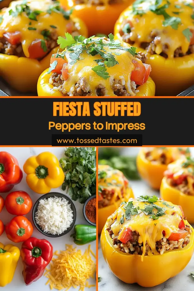 Discover a mouthwatering stuffed bell peppers recipe featuring ground beef and rice that’s perfect for any dinner table. This colorful bell peppers dish is not only a fiesta stuffed peppers delight but also an easy bell pepper recipe your family will love! With simple ingredients and easy steps, it's a nourishing meal sure to impress. Try this today and elevate your dinner experience! Save it for later! #StuffedPeppers #EasyRecipe #FiestaFood #DinnerIdeas