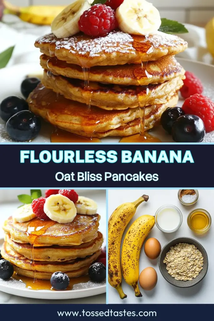 Start your mornings with these delicious flourless banana oat pancakes! This healthy pancake recipe is not only gluten-free but also super easy to make, providing a nutritious breakfast option for everyone. With ripe bananas and rolled oats, these pancakes are packed with flavor. Try this perfect easy breakfast idea today! Don’t forget to save the recipe for later! #FlourlessPancakes #BananaOatPancakes #GlutenFreePancakes #HealthyBreakfast