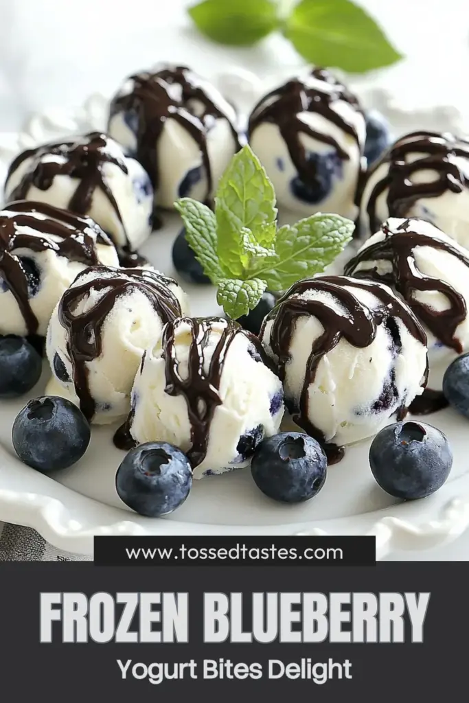 Satisfy your sweet tooth with these Frozen Yogurt Blueberry Bites! These healthy blueberry desserts combine Greek yogurt snacks and delicious fresh blueberries, perfect for a nutritious treat. This easy Greek yogurt recipe takes just 15 minutes of prep and delivers refreshing frozen fruit treats you'll love. Perfect for warm days or a quick snack, these bites are a must-try! Save the recipe for a delightful dessert! #FrozenYogurtBlueberryBites #HealthySnacks #FrozenFruitTreats #EasyRecipes