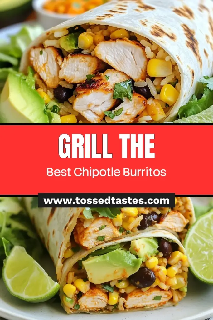 Savor the flavor of this Chipotle Ranch Grilled Chicken Burrito! This grilled chicken burrito recipe is packed with smoky chipotle burrito filling, brown rice, black beans, and fresh veggies. It’s a healthy burrito idea that’s perfect for lunch or dinner. Whip up your homemade ranch seasoning and elevate your meal! Try it today and enjoy delicious, wholesome goodness. Save this recipe for your next burrito night! #ChipotleRanchGrilledChicken #HealthyBurritoIdeas #GrilledChickenBurritoRecipe #ChipotleBurritoFilling