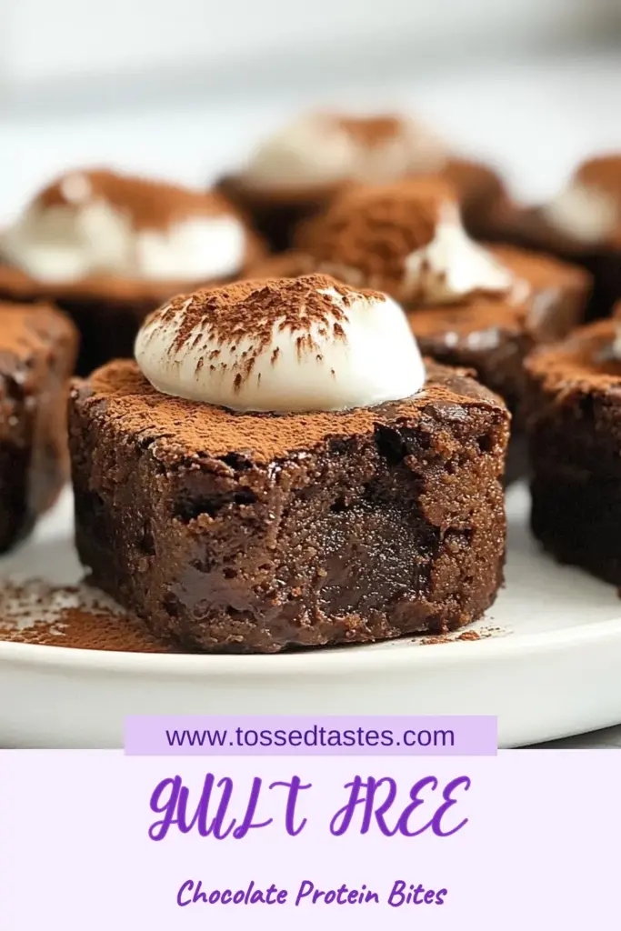 Indulge in these delicious Chocolate Protein Brownie Bites, the perfect guilt-free chocolate treats for any occasion! Packed with protein and made with almond flour, these healthy brownie bites are a great addition to your snack routine. With just a few simple ingredients, you can whip up these protein-packed snacks that satisfy your sweet tooth without the guilt. Try this easy recipe today! #ChocolateProteinBrownies #HealthyBrownieBites #AlmondFlourDessertRecipes #ProteinPackedSnacks