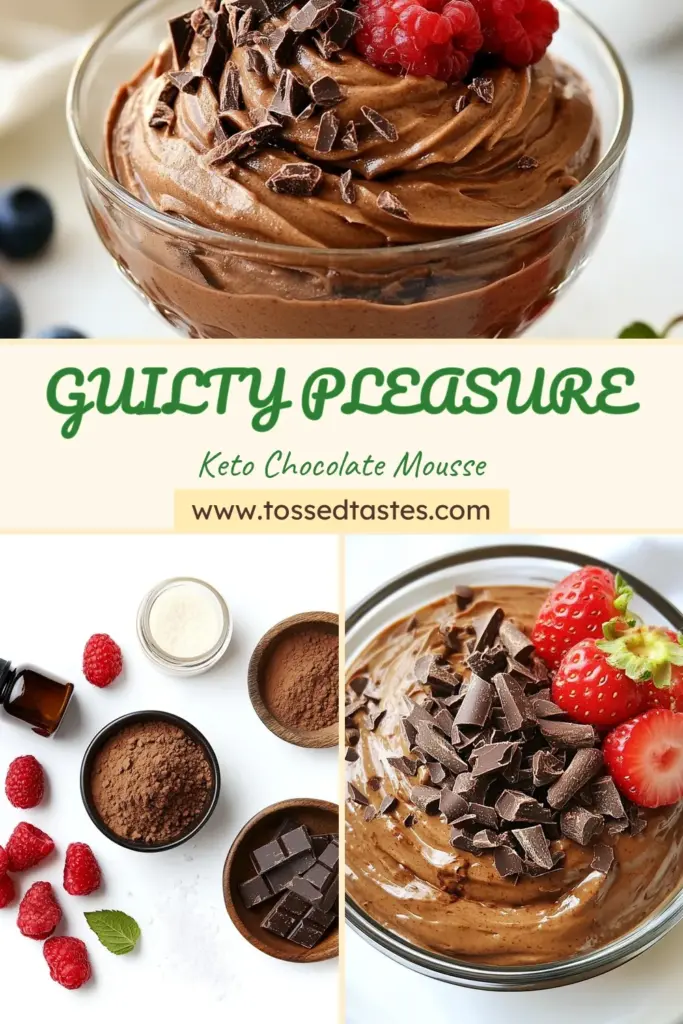 Indulge in this rich and creamy Keto Chocolate Protein Mousse, a low-carb dessert recipe that's perfect for satisfying your sweet cravings without the guilt. Whip up this easy chocolate protein mousse using just a few simple ingredients for a sugar-free mousse recipe that's incredibly delicious. Enjoy a keto-friendly dessert that’s perfect for any occasion. Don’t forget to save this recipe for later! #KetoChocolateMousse #LowCarbDessert #SugarFreeMousse #KetoFriendlyDessert