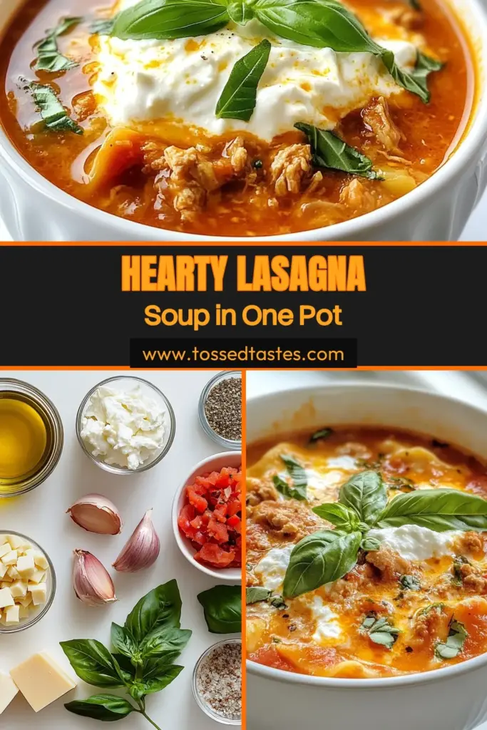 Craving a delicious and nutritious meal? Try this mouthwatering Protein Lasagna Soup! This healthy lasagna soup recipe is not only easy to make but also packed with high protein, making it perfect for any diet. Enjoy a comforting gluten-free lasagna soup bursting with flavor. Perfect for busy nights, this high protein soup recipe is a must-try! Save this recipe for later and impress your family tonight! #ProteinLasagnaSoup #HealthyRecipes #EasyLasagnaSoup #GlutenFreeCooking