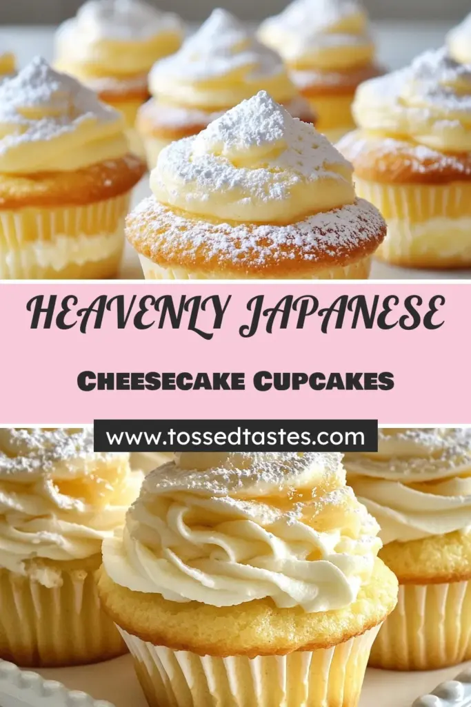 Discover the delightful world of Japanese cotton cheesecake cupcakes with our fluffy cheesecake cupcakes recipe. These easy cupcake recipes combine cream cheese for a rich flavor and a light texture that melts in your mouth. Perfect for any occasion, these Japanese dessert recipes will impress your guests. Bake a batch today and elevate your dessert game! Save this recipe for a fluffy treat! #JapaneseCottonCheesecakeCupcakes #FluffyCheesecake #JapaneseDessert #EasyCupcakeRecipes
