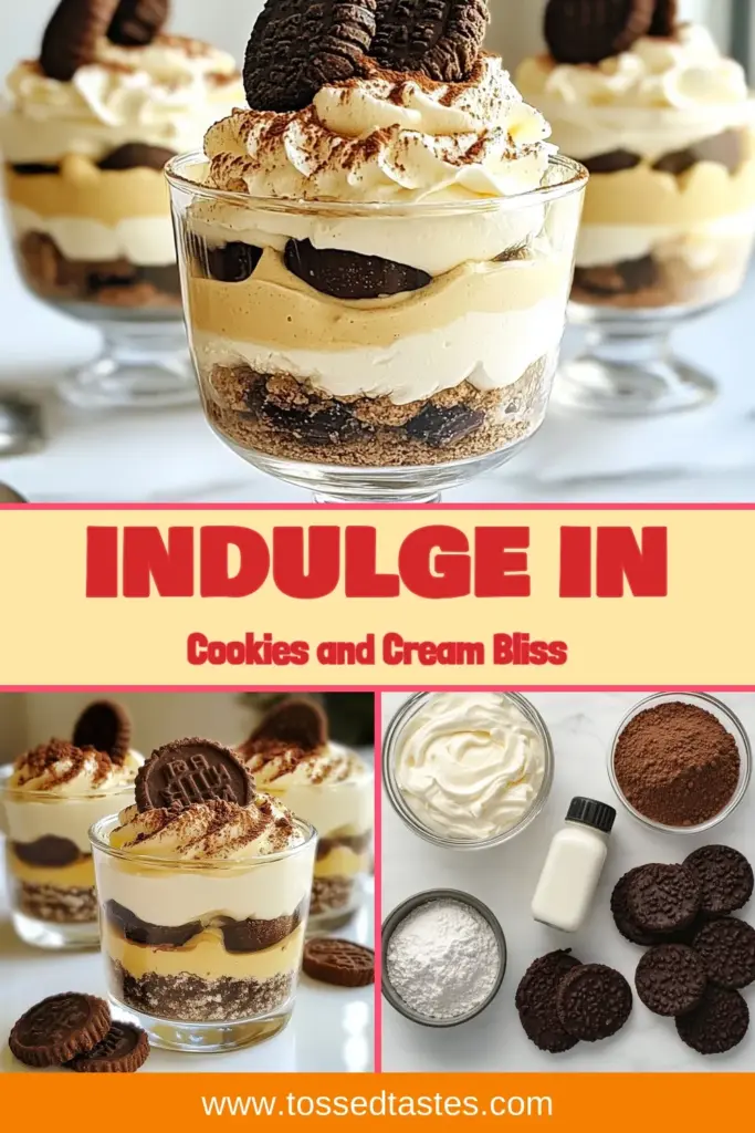 Indulge in this delectable Cookies and Cream dessert with our easy chocolate mousse recipe! This no-bake cookies and cream treat features creamy layers of chocolate sandwich cookie mousse you’ll love. Whip up this light and airy dessert perfect for any occasion. Don't miss out on this simple yet impressive dessert—save this recipe now! #CookiesAndCream #MousseRecipe #ChocolateSandwichCookieMousse #NoBakeDessert