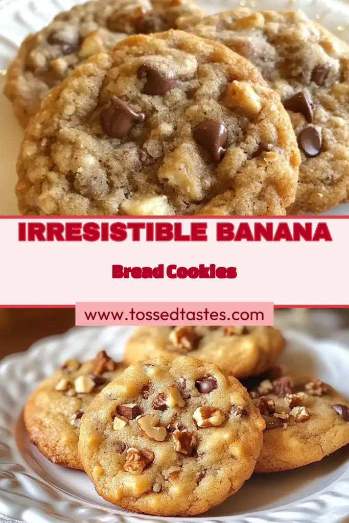 Indulge in these delicious Crumbl banana bread cookies that combine the flavors of your favorite banana cookies recipe with gooey chocolate chips. These easy banana bread cookies are perfect for any occasion and can be made in just 30 minutes! Enjoy homemade banana cookies that are soft, chewy, and loaded with chocolate. Click for the full recipe and treat yourself today! #CrumblBananaBreadCookies #BananaCookiesRecipe #EasyBananaBreadCookies #ChocolateChipBananaCookies