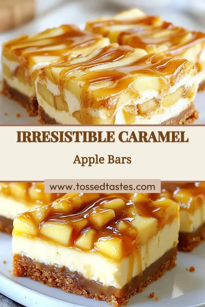 Indulge in these delicious Caramel Apple Cheesecake Bars, the perfect blend of creamy cheesecake and sweet apples with a caramel drizzle. This easy cheesecake recipe creates no-bake cheesecake bars that are ideal for your fall dessert recipes. Made with simple ingredients, these apple dessert bars are a must-try! Treat yourself and your loved ones today! Save this recipe for later! #CaramelAppleCheesecake #FallDessert #NoBakeCheesecake #AppleDesserts