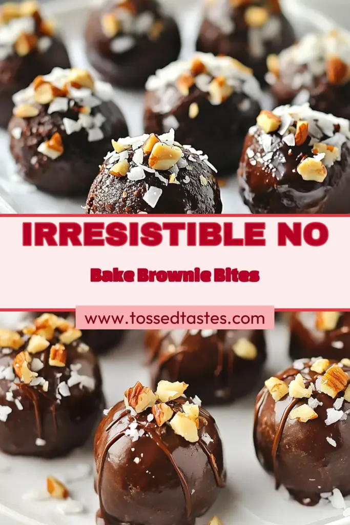 Indulge in these delicious no-bake brownie bites that are not only easy to make but also healthy! This healthy brownie bites recipe uses almond flour for a gluten-free dessert option. Perfect for snacks, these chocolate energy bites are vegan no-bake treats that will satisfy your sweet cravings without guilt. Try making this simple almond flour dessert recipe today! Don't forget to save it for later! #NoBakeBrownieBites #HealthyDesserts #VeganTreats #AlmondFlourRecipes