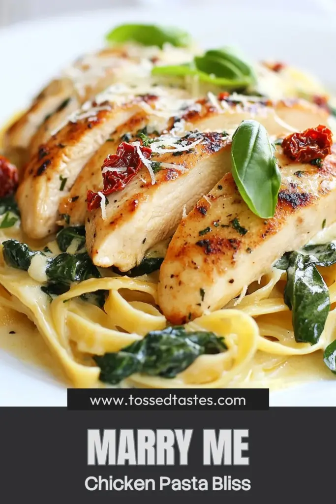 Discover the delightful Marry Me Chicken Pasta, a creamy sun-dried tomato pasta dish that will impress anyone! This easy weeknight dinner recipe combines tender chicken and pasta in a rich sauce, making it perfect for busy evenings. Enjoy a flavorful one pan chicken pasta recipe your family will love. Don’t miss out—try it tonight and add it to your favorite chicken and pasta recipes! Save this recipe for later! #MarryMeChickenPasta #EasyDinnerRecipes #OnePanPasta #ChickenAndPastaRecipes
