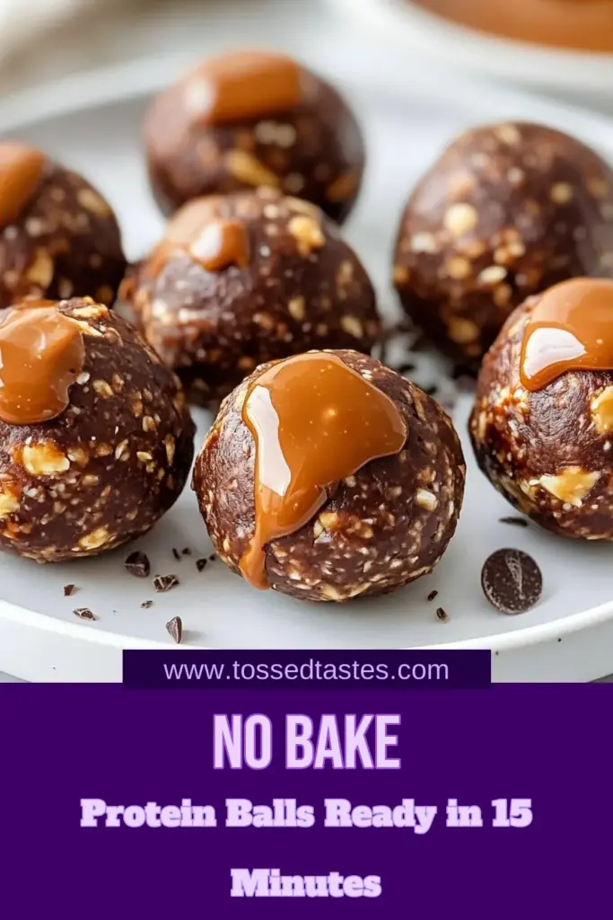 Indulge in these No Bake Chocolate Peanut Butter Protein Balls, the perfect chocolate peanut butter snacks packed with protein and flavor. This healthy protein ball recipe is not only delicious but also effortless, making simple energy bites that satisfy cravings. Whip up these homemade protein snacks in just 15 minutes and enjoy a nutritious pick-me-up anytime. Save this recipe for your next snack attack! #NoBakeSnacks #ProteinBalls #HealthySnacking #EnergyBites