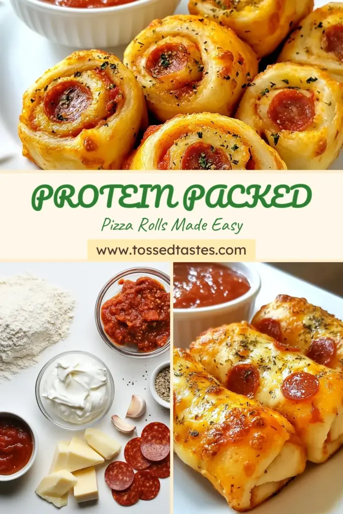 Craving a healthy snack? Try these high protein pizza rolls! Made with whole wheat flour and whey protein isolate, these healthy pepperoni rolls are the perfect guilt-free treat. The Greek yogurt pizza dough creates a delicious base, and when paired with low-fat mozzarella and juicy pepperoni, you'll love these whole wheat pizza bites. Perfect for meal prep or game day! Save this recipe now and enjoy! #HighProteinPizzaRolls #HealthyPepperoniRolls #WheyProteinPizzaRecipe #GreekYogurtDough