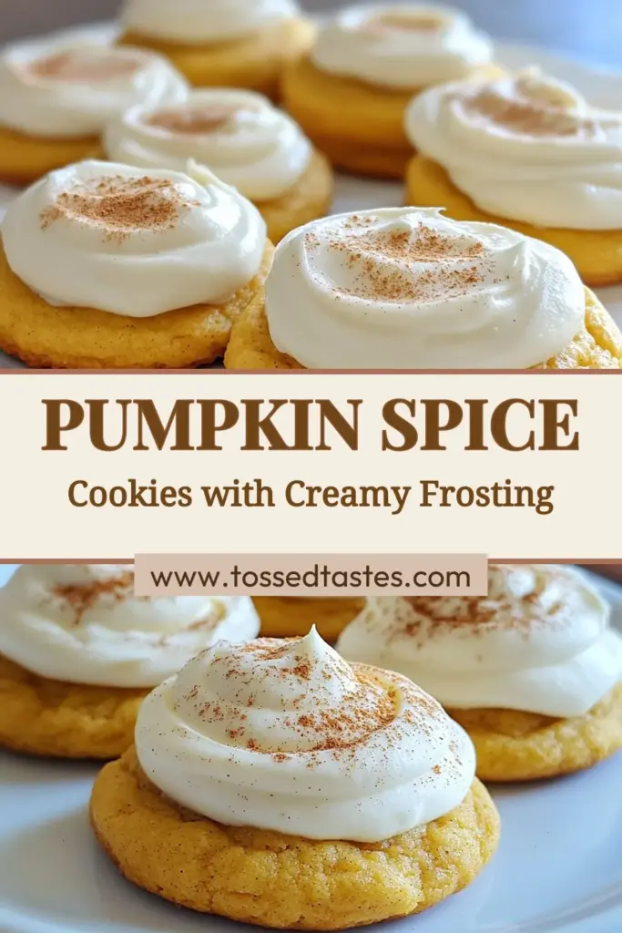 Dive into the cozy flavors of fall with these delicious pumpkin spice cookies topped with a smooth cream cheese frosting! Perfect for any gathering, this easy cookie recipe combines canned pumpkin puree for a moist texture and features a delightful cream cheese frosting recipe that will have everyone coming back for more. Elevate your fall dessert recipes and impress your guests this season. Try these pumpkin puree desserts today! #PumpkinSpiceCookies #FallDesserts #EasyCookieRecipes #CreamCheeseFrosting