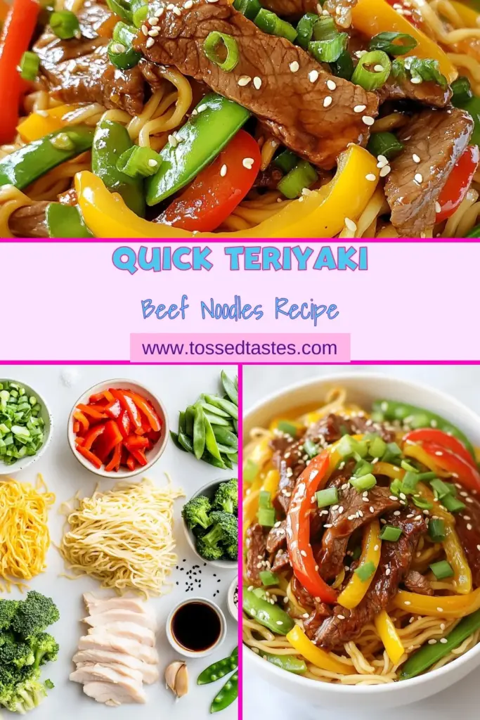 Satisfy your cravings with this quick and easy teriyaki beef noodles recipe! Perfect for busy weeknights, these stir-fry teriyaki noodles feature tender flank steak and vibrant veggies. Discover how to create a flavorful flank steak noodle dish in just 25 minutes. Save this delicious easy teriyaki beef recipe for your next dinner! #TeriyakiBeefNoodles #QuickBeefNoodlesRecipe #StirFryTeriyakiNoodles #EasyTeriyakiBeefRecipe