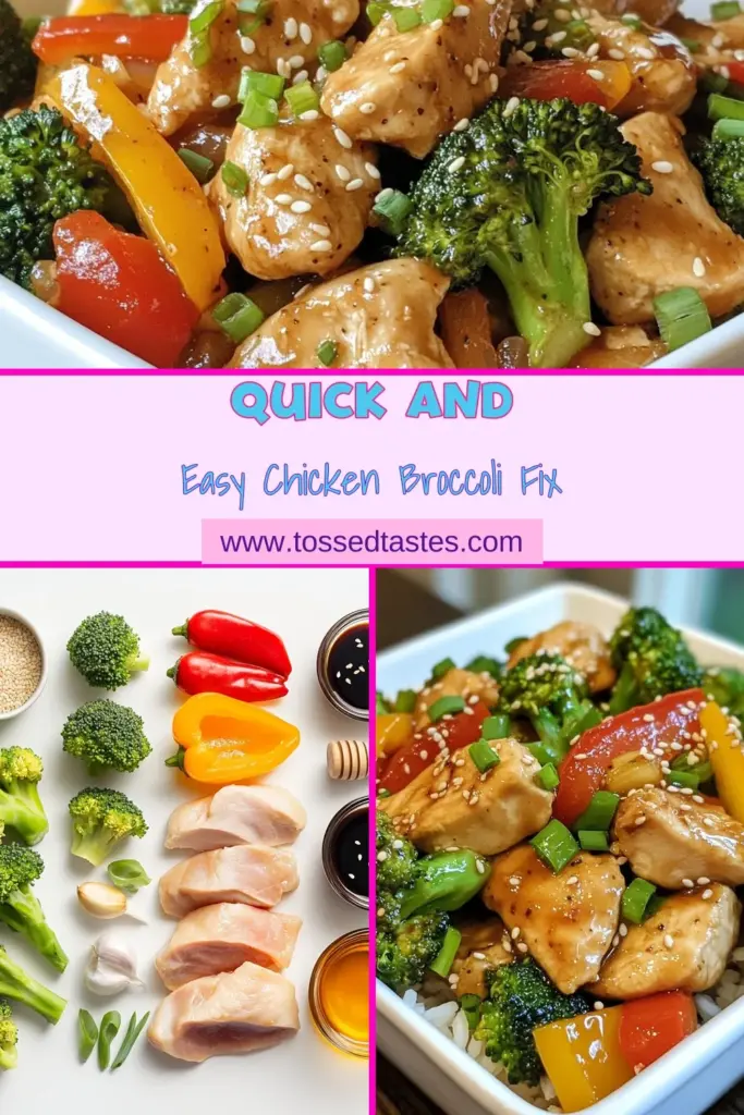 Looking for a delicious and healthy dinner idea? Try this chicken broccoli stir fry! This quick chicken recipe combines tender chicken, vibrant broccoli, and colorful bell pepper in just 20 minutes. Perfect for busy nights, it's an easy stir fry recipe that’s both nutritious and satisfying. Enjoy a healthy chicken dinner that will please the whole family. Save this recipe for your weeknight meals! #chickenbroccolistirfry #quickchickenrecipes #healthychickendinners #20minutemeals