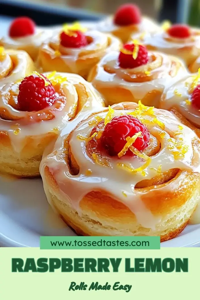 Treat yourself to these delightful Raspberry Lemon Cinnamon Rolls, the perfect addition to your brunch table. This easy cinnamon roll recipe is a must-try for anyone who loves sweet brunch recipes with a fruity twist. Enjoy the bright flavor of lemon combined with fresh raspberries in these homemade cinnamon rolls. Don’t miss out on making this lemon raspberry dessert! Save this recipe now for a tasty treat! #CinnamonRolls #BrunchIdeas #BakingRecipes #DessertLovers