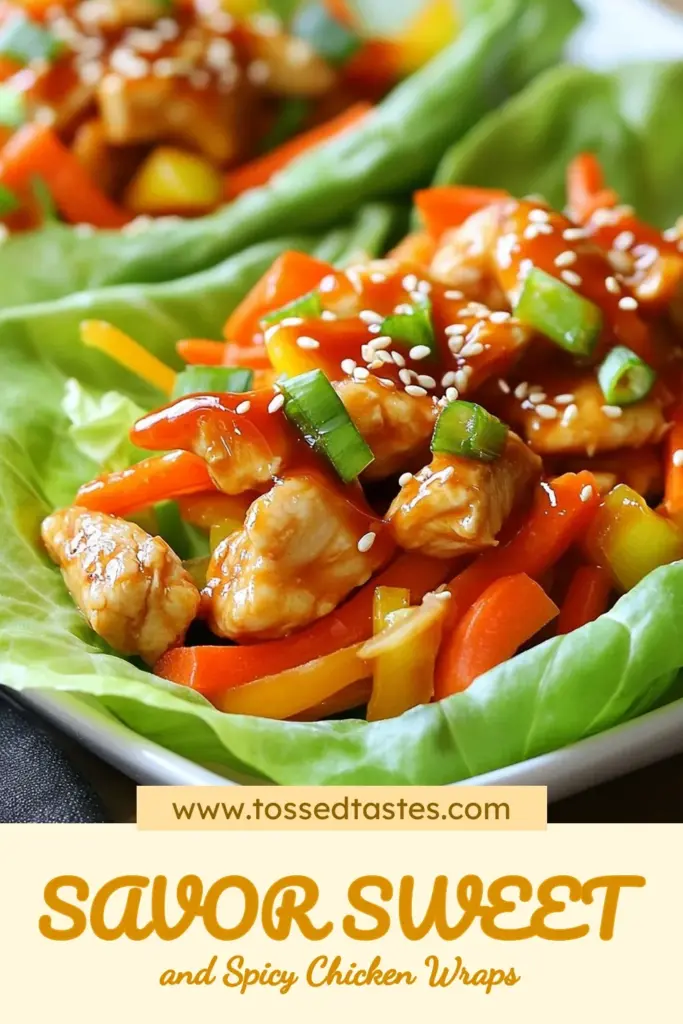 Savor the deliciousness of Honey Sriracha Chicken Wraps with this easy lettuce wraps recipe! Perfect for a quick weeknight meal, these spicy chicken wraps are not only packed with flavor but also a healthy option for your dinner table. Enjoy the combination of tender chicken, crunchy veggies, and a hint of sweetness from honey! Try these healthy lettuce wrap ideas today—your taste buds will thank you! Save this recipe! #LettuceWraps #HealthyDinner #ChickenWraps #EasyRecipes