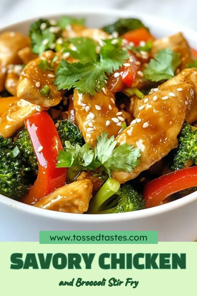 Looking for a quick chicken stir-fry that packs a punch? Try this zesty chicken recipe featuring tender chicken and vibrant broccoli for a nutritious meal. This chicken and broccoli stir-fry is not only a healthy stir-fry recipe but also an easy chicken dinner that comes together in just 30 minutes. Enjoy a delicious meal that's perfect for busy weeknights. Save this recipe for a flavor-packed week! #ChickenStirFry #HealthyDinner #QuickRecipe #EasyCooking