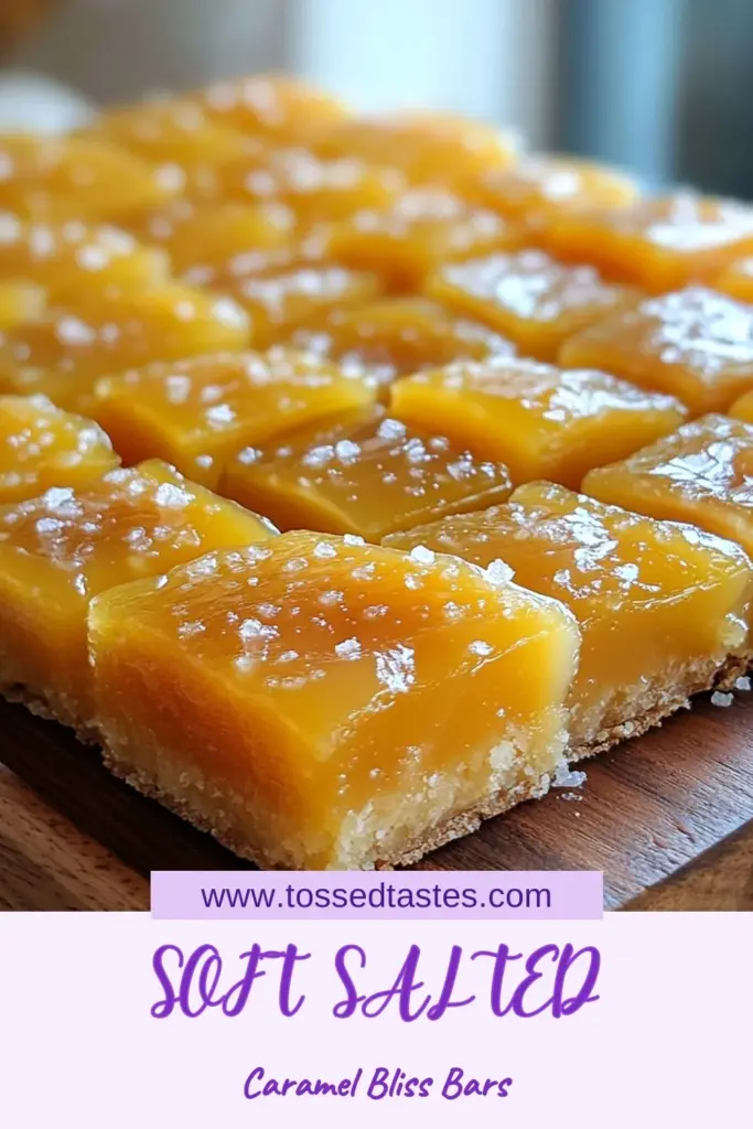 Indulge in the delicious flavors of Soft Salted Caramel Bars with this easy caramel bars recipe! These homemade caramel dessert bars are chewy, rich, and perfect for any occasion. Drizzled with caramel sauce and topped with sea salt, they make irresistible salted caramel treats that everyone will love. Don't miss out on making these chewy caramel brownie bars! Save this recipe for your next baking adventure! #SaltedCaramel #DessertBars #CaramelTreats #BakingRecipe