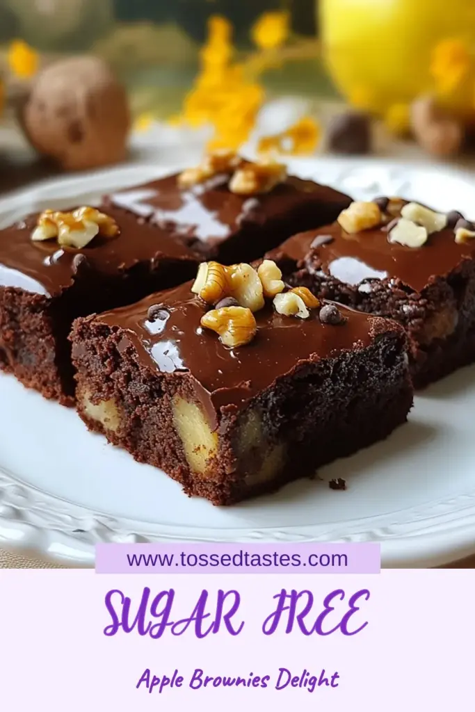Indulge in these delicious sugar free apple brownies, a perfect low sugar dessert for health-conscious dessert lovers. This healthy brownie recipe features almond flour brownies that are easy to make and packed with flavor. With unsweetened applesauce and sugar-free chocolate treats, you can satisfy your sweet tooth guilt-free. Try this delightful recipe today and enjoy dessert without the sugar! #SugarFreeRecipes #HealthyDesserts #LowSugarTreats #BrownieRecipes