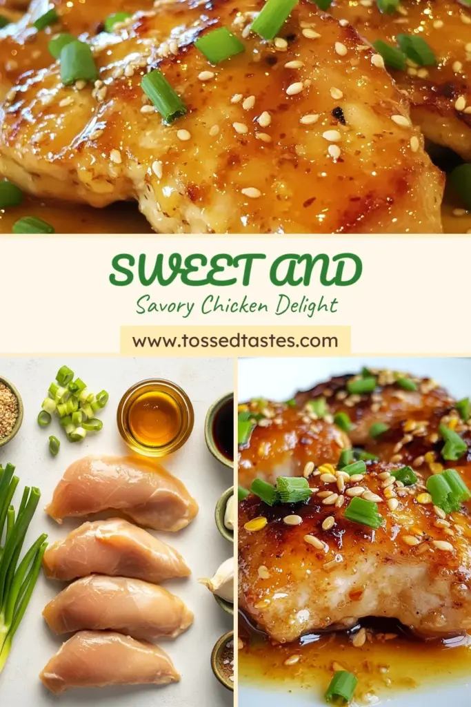 Discover the perfect blend of sweetness and savory with Honey Garlic Chicken Breasts! This easy chicken recipe features tender oven-baked chicken breasts marinated in a delicious honey garlic marinade, making it a family favorite. Ready in just 40 minutes, it's ideal for busy nights. Try this sweet and savory chicken dish tonight and impress everyone at the table! Save and share this recipe! #HoneyGarlicChicken #EasyChickenRecipes #OvenBakedChickenBreasts #SweetAndSavoryChicken