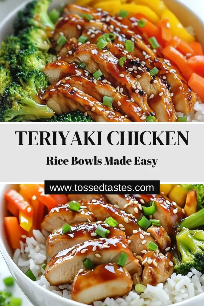 Create a delicious Teriyaki Chicken Rice Bowl at home with this quick rice bowl recipe that combines savory teriyaki chicken, fresh vegetables, and fluffy jasmine rice! Perfect for a healthy chicken teriyaki meal, this recipe is easy to make in just 30 minutes. Elevate your weeknight dinners and enjoy a flavorful bowl that's both satisfying and nutritious. Save this recipe for your next dinner idea! #TeriyakiChicken #HealthyEating #RiceBowlRecipe #JasmineRice