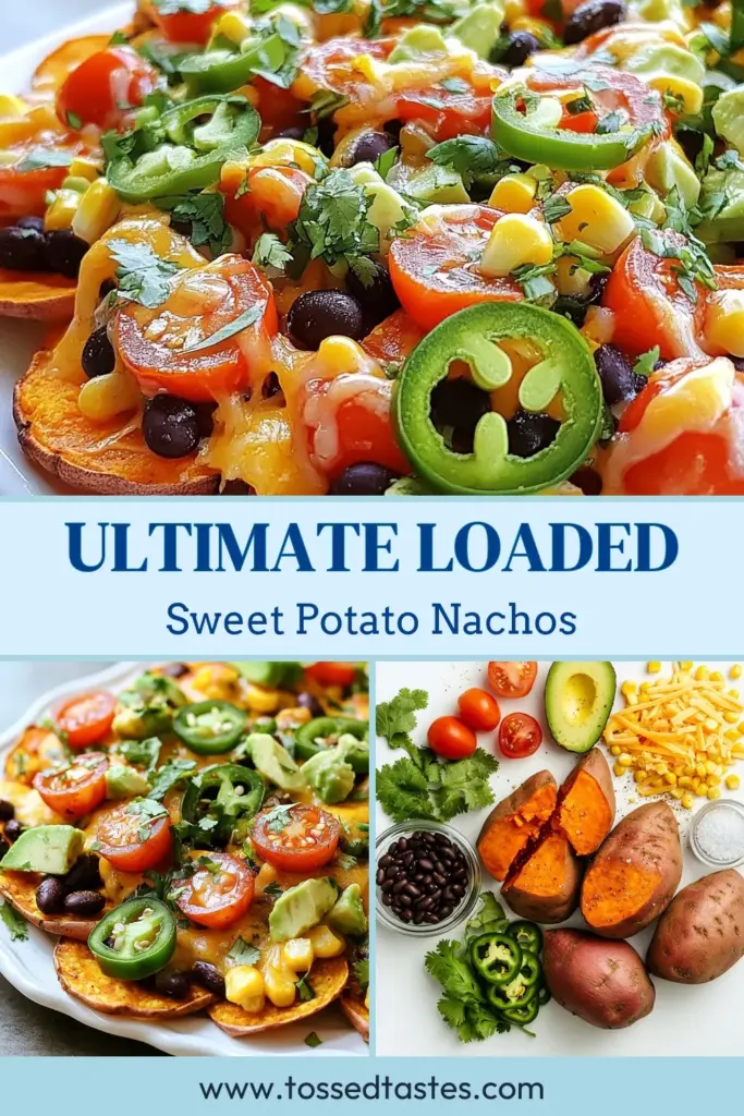 Discover the ultimate Loaded Sweet Potato Nachos recipe that transforms a classic snack into a healthy delight. Packed with flavor and nutrition, these Sweet Potato Nachos are perfect for anyone looking for healthy nacho alternatives. This easy vegan nachos recipe uses roasted sweet potatoes, black beans, and fresh toppings for a satisfying snack. Perfect for gatherings or a cozy night in! Try this delicious Sweet Potato snack and enjoy guilt-free indulgence. Save this recipe for your next event! #SweetPotatoNachos #HealthySnacks #VeganNachos #SweetPotatoRecipes
