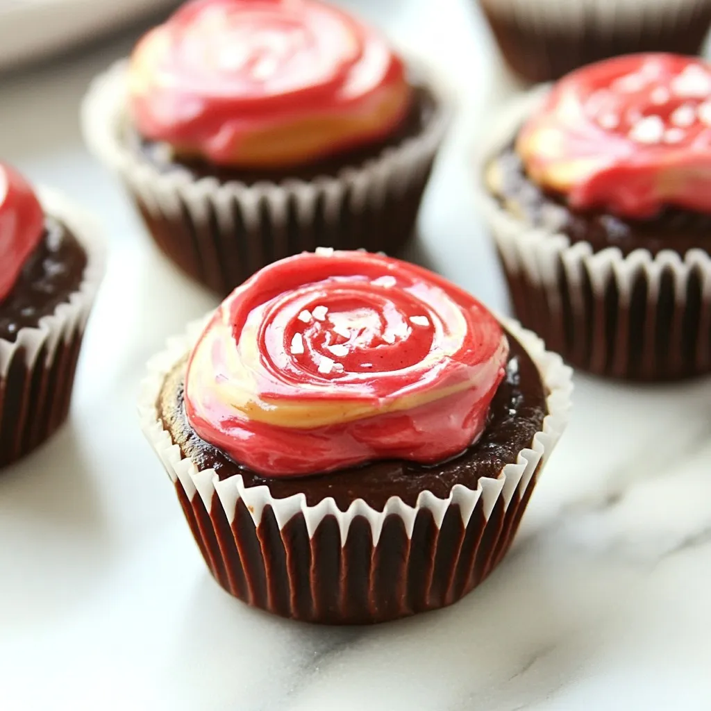 To make Strawberry Peanut Butter Cups, you need these simple ingredients: - 1 cup smooth peanut butter - 1 cup fresh strawberries, pureed - 1 cup dark chocolate chips - 2 tablespoons coconut oil - 1 tablespoon honey or maple syrup (optional, for sweetness) - Sea salt, for garnish These ingredients blend well to create a delicious treat. The peanut butter pairs perfectly with fresh strawberries. The dark chocolate gives a rich flavor that ties it all together. You can add sweeteners if you like your treats a bit sweeter. Honey or maple syrup works great. Just one tablespoon gives a nice touch. If you want to keep it simple, you can skip sweeteners. The natural sweetness from strawberries adds flavor. You will need a few kitchen tools to make this recipe: - Muffin tin - Cupcake liners - Medium bowls - Microwave or double boiler - Spoon or spatula - Toothpick (for swirling) Using these tools makes the process easier and cleaner. The muffin tin helps shape the cups, while the liners let you remove them easily. {{ingredient_image_1}} Start by lining a muffin tin with cupcake liners. This step helps you remove the cups easily later. Next, mix 1 cup of smooth peanut butter with honey if you want extra sweetness. Stir until the mix is smooth and creamy. In another bowl, combine 1 cup of dark chocolate chips with 2 tablespoons of coconut oil. Melt them together. You can use a microwave or a double boiler. If using a microwave, heat in 30-second bursts, stirring in between. Once melted, the chocolate should be smooth and shiny. When melting chocolate, be careful not to overheat it. Too much heat can cause the chocolate to seize and clump. Stir often to keep the heat even. If you're using a double boiler, ensure that the water does not touch the chocolate bowl. This way, you heat gently. If your chocolate starts to clump, add a bit more coconut oil to help it smooth out. Now, let's build our cups! Spoon about 1 tablespoon of melted chocolate into each cupcake liner. Spread it evenly to cover the bottom. Freeze the tin for 10 minutes until the chocolate hardens. Then, add 1-2 tablespoons of the peanut butter mix on top. Press it down gently to flatten. Next, drizzle around 1 tablespoon of strawberry puree over the peanut butter. Use a toothpick or spoon to swirl it in. Finally, cover everything with another layer of melted chocolate. Make sure the tops are smooth. Sprinkle a pinch of sea salt on top for extra flavor. Freeze for 30-40 minutes until set, then enjoy your delicious treats! To make your Strawberry Peanut Butter Cups smooth, use creamy peanut butter. It blends well and creates a nice bite. When mixing, stir the peanut butter and honey until they are well combined. This ensures a silky texture. You can also warm the peanut butter slightly to help it mix better. Chocolate can seize if it gets too hot or meets moisture. To avoid this, melt the chocolate slowly. Use a microwave in short bursts or a double boiler. Make sure your bowls and utensils are dry. If your chocolate does seize, add a small amount of coconut oil and stir until it becomes smooth again. Store your Strawberry Peanut Butter Cups in an airtight container. Keep them in the fridge for best results. If you want to save them longer, you can freeze them. Just make sure to separate layers with parchment paper. They will stay fresh for a few weeks in the fridge or up to three months in the freezer. Pro Tips Use Quality Chocolate: Opt for high-quality dark chocolate chips for a richer flavor. The better the chocolate, the more indulgent your peanut butter cups will taste. Chill Between Layers: Ensure each layer is set in the freezer before adding the next. This helps maintain distinct layers and prevents the flavors from bleeding together. Experiment with Sweetness: Adjust the sweetness of the peanut butter mixture by adding more or less honey or maple syrup based on your preference. Taste as you go! Storage Tips: Store the cups in an airtight container in the refrigerator for up to two weeks. They can also be frozen for longer storage, just let them thaw slightly before enjoying. {{image_2}} If you want a nut-free option, use sun butter or soy nut butter. These spreads taste great and work well in this recipe. They give you the same creamy texture without nuts. Just swap the peanut butter with your chosen nut-free spread. You will still enjoy a tasty treat! You can change the fruit if you like! Try using raspberries or blueberries instead of strawberries. Just puree the fruit like you would with strawberries. Each fruit brings its own flavor. This lets you create a new taste each time you make the cups! Want to make your cups a bit healthier? Use dark chocolate chips with a higher cocoa content. This gives you richer flavor with less sugar. You can also skip the honey or maple syrup and let the fruit's natural sweetness shine through. Another option is to use Greek yogurt instead of peanut butter for a different twist. These swaps keep the fun without all the extra sugar! Store your strawberry peanut butter cups in an airtight container. This keeps them fresh. You can place them in the fridge for up to a week. If you prefer a cold snack, they are great chilled. Just make sure to keep them covered. To freeze your cups, first let them set completely. Then, place them in a single layer in a freezer-safe container. You can also wrap each cup in plastic wrap for extra protection. These cups will stay fresh in the freezer for up to three months. When you want one, just take it out and let it thaw in the fridge. These treats can last about a week in the fridge. Check for signs of spoilage before eating. If they smell off or have a strange texture, it’s best to toss them. Look for any mold or changes in color. If you see any of these signs, do not eat them. Always trust your senses when it comes to food safety. Yes, you can use crunchy peanut butter. It adds a fun texture to your cups. The chunks of peanuts give each bite extra crunch. If you love the taste of crunchy peanut butter, go for it! Just remember, it will change the texture a bit. Smooth peanut butter makes a creamier filling. To make strawberry puree, start with fresh strawberries. Wash them well and remove the stems. Place them in a blender or food processor. Blend until smooth. If you want a sweeter puree, you can add a bit of honey or sugar. This puree adds a fruity flavor to your cups. It gives them a nice pink color, too! Yes, you can make these cups vegan! Use vegan chocolate chips instead of regular ones. Also, swap honey for maple syrup. Both options keep the recipe plant-based. Just make sure to check labels. Some chocolate brands add milk. With these changes, you can enjoy a tasty treat that fits a vegan diet! We covered how to make tasty strawberry peanut butter cups. You learned about key ingredients, including sweeteners and equipment. The step-by-step guide helped with preparation, melting, and layering tips. I shared best practices for smooth texture and how to avoid chocolate issues. We explored nut-free options and healthy swaps. Finally, I explained how to store your treats safely. Enjoy making these delicious cups and get creative with variations!