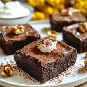 - 1 cup whole wheat flour - 1/2 cup unsweetened cocoa powder - 1 teaspoon baking powder - 1/2 teaspoon salt - 1/2 cup Greek yogurt (plain, non-fat or low-fat) - 1/2 cup honey or maple syrup - 1/4 cup coconut oil, melted - 2 large eggs - 1 teaspoon vanilla extract - 1/2 cup dark chocolate chips (optional) - Walnuts or pecans for topping (optional) Greek yogurt is a great choice for brownies. It adds creaminess and protein. This yogurt has less sugar than regular yogurt. It is also rich in calcium, which is good for bones. The probiotics in Greek yogurt help with digestion. This makes your brownies both tasty and healthy. You get to enjoy a dessert that is not just sweet but good for your body. If you want to switch things up, there are options. For the flour, you can use almond flour. This gives a nutty taste and is gluten-free. Instead of honey, you can try agave syrup. It has a similar sweetness level. If you want a dairy-free option, use coconut yogurt in place of Greek yogurt. For the eggs, try flaxseed meal mixed with water. This works well as a binder. These substitutes keep your brownies delicious while fitting your diet needs. {{ingredient_image_1}} First, you need to preheat your oven to 350&deg;F (175&deg;C). This step helps bake the brownies evenly. Next, grab a 9x9 inch baking pan. You can grease it with a bit of coconut oil or line it with parchment paper. This will stop the brownies from sticking, making it easy to lift them out later. In a medium bowl, whisk together the dry ingredients. Add 1 cup of whole wheat flour, 1/2 cup of unsweetened cocoa powder, 1 teaspoon of baking powder, and 1/2 teaspoon of salt. Make sure they are fully combined. This mix brings flavor and helps the brownies rise. In a separate large bowl, mix the wet ingredients. Use 1/2 cup of Greek yogurt, 1/2 cup of honey or maple syrup, 1/4 cup of melted coconut oil, 2 large eggs, and 1 teaspoon of vanilla extract. Stir well until the mixture is smooth. This step adds moisture and flavor to your brownies. Now it&rsquo;s time to add some fun! If you want chocolate chips, gently fold in 1/2 cup of dark chocolate chips into the batter. This step adds delicious bites of chocolate throughout. Be careful not to over-mix, or the brownies might become tough. Pour the brownie batter into your prepared pan. Smooth the top with a spatula. If you like, sprinkle chopped walnuts or pecans on top for an extra crunch. Bake the brownies in the oven for about 20-25 minutes. To check if they are done, insert a toothpick into the center. It should come out with a few moist crumbs but not wet batter. Let the brownies cool in the pan for at least 10 minutes before cutting them into squares. Enjoy your healthy treat! To make your brownies soft and fudgy, use the right mix of wet and dry items. Start with whole wheat flour and cocoa powder. These give the brownies a rich taste. Use Greek yogurt for moisture. This keeps your brownies from being dry. Mix the wet and dry items just until combined. Over-mixing can make them tough. One big mistake is over-baking the brownies. Check them at 20 minutes. Insert a toothpick; it should come out with a few crumbs, not dry. Another mistake is not letting them cool. Cutting them too soon can cause a mess. Let them cool for at least 10 minutes in the pan. Serve your brownies on a nice wooden board. Dust them with cocoa powder or powdered sugar. Add a dollop of Greek yogurt on the side for extra creaminess. You can also top them with nuts for crunch. Enjoy them warm or at room temperature for the best taste. Pro Tips Choose the Right Cocoa Powder: For a richer flavor, opt for Dutch-processed cocoa powder instead of regular unsweetened cocoa. Don&rsquo;t Over-Mix: Stir the batter just until the dry ingredients are incorporated to ensure the brownies stay fudgy and moist. Check for Doneness: Use a toothpick to test the brownies; it should come out with a few moist crumbs, indicating they're perfectly baked. Store Properly: Keep leftover brownies in an airtight container at room temperature for up to 3 days or refrigerate for longer freshness. {{image_2}} You can make these brownies even better with fun add-ins. Here are some ideas: - Chopped Nuts: Walnuts or pecans add crunch and healthy fats. - Dried Fruit: Cherries or cranberries bring a sweet, chewy bite. - Nut Butter: Swirl in almond or peanut butter for rich flavor. - Coconut Flakes: Add unsweetened coconut for a tropical twist. These add-ins not only boost flavor but also add nutrition. Feel free to mix and match! You can swap honey or maple syrup for other sweeteners. Here are some choices: - Agave Nectar: A nice, mild flavor that blends well. - Coconut Sugar: This has a caramel taste and is less processed. - Stevia: A natural sweetener with no calories, but use it sparingly. Adjust the amount of sweetener to suit your taste. Each option gives a unique flavor to your brownies. Want to make these brownies vegan? It&rsquo;s easy! Replace the eggs and yogurt. Here&rsquo;s how: - Eggs: Use flax eggs (1 tablespoon flaxseed meal + 2.5 tablespoons water = 1 egg). - Greek Yogurt: Swap in silken tofu or dairy-free yogurt. These changes keep the brownies moist and delicious without dairy. Enjoy experimenting with these alternatives! To keep your Healthy Greek Yogurt Brownies fresh, store them in an airtight container. Place parchment paper between layers if stacking. This keeps them soft and prevents sticking. You can store them at room temperature for up to four days. If you want them to last longer, consider refrigerating them. Just remember to let them cool completely before sealing. Freezing these brownies is simple. First, cut them into squares. Wrap each piece tightly in plastic wrap. Then place them in a freezer bag or airtight container. This way, they stay fresh for up to three months. When you&rsquo;re ready to enjoy, simply thaw them in the fridge overnight or at room temperature for a few hours. If you like your brownies warm, reheating is easy. Place a brownie on a microwave-safe plate. Heat it for about 10 to 15 seconds, depending on your microwave. You can also warm them in the oven. Preheat the oven to 350&deg;F (175&deg;C) and heat for about 5 minutes. This makes them soft and gooey, just like fresh-baked! Yes, you can use regular yogurt. However, Greek yogurt is thicker. It gives the brownies a rich texture. Regular yogurt may make them a bit less dense. If you use regular yogurt, choose plain and unsweetened. The best way to check is with a toothpick. Insert it into the center of the brownies. If it comes out with a few moist crumbs, they are done. If it&rsquo;s wet, keep baking. Check every couple of minutes to avoid overbaking. Whole wheat flour is great for health. It has more fiber than white flour. Fiber helps with digestion and keeps you full longer. Whole wheat flour also provides vitamins and minerals. It can help with heart health and weight management. Yes, you can make egg-free brownies. Use a flaxseed meal or applesauce instead. To replace one egg, mix one tablespoon of flaxseed meal with three tablespoons of water. Let it sit for a few minutes until it thickens. You can also use 1/4 cup of applesauce for each egg. In this post, we explored making healthy brownies with Greek yogurt. We covered ingredients, health benefits, and step-by-step baking. You also learned tips for perfect texture and common mistakes to avoid. We shared variations, smart storage, and answered FAQs. Now, you can enjoy brownies that taste great and are better for you. With a few simple swaps, you can make a treat that fits your needs and preferences. Happy baking!