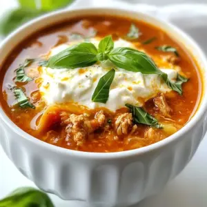- 1 tablespoon olive oil - 1 medium onion, diced - 3 cloves garlic, minced - 1 pound ground turkey or chicken - 1 can (15 oz) crushed tomatoes - 4 cups chicken or vegetable broth - 2 teaspoons dried basil - 1 teaspoon dried oregano - 1/2 teaspoon red pepper flakes (optional) - 8 ounces whole wheat or gluten-free lasagna noodles, broken into pieces - 1 cup ricotta cheese - 1 cup shredded mozzarella cheese - Salt and pepper to taste - Fresh basil leaves, for garnish This soup packs a punch with protein and nutrients. Ground turkey or chicken offers lean protein, which helps build muscle. Whole wheat noodles provide fiber, making you feel full longer. The crushed tomatoes add vitamins like C and K. Garlic is great for your heart. Ricotta cheese delivers calcium for strong bones. Fresh basil adds flavor, but it also has antioxidants. When shopping, look for lean ground turkey or chicken. Choose meat that is fresh and has a nice color. For noodles, select whole wheat or gluten-free options that have simple ingredients. For tomatoes, pick cans with no added sugars or preservatives. Fresh garlic and herbs should smell strong and look vibrant. Always check the expiration dates on all products. {{ingredient_image_1}} Start by gathering all your ingredients. You will need: - 1 tablespoon olive oil - 1 medium onion, diced - 3 cloves garlic, minced - 1 pound ground turkey or chicken - 1 can (15 oz) crushed tomatoes - 4 cups chicken or vegetable broth - 2 teaspoons dried basil - 1 teaspoon dried oregano - 1/2 teaspoon red pepper flakes (optional) - 8 ounces whole wheat or gluten-free lasagna noodles, broken into pieces - 1 cup ricotta cheese - 1 cup shredded mozzarella cheese - Salt and pepper to taste - Fresh basil leaves, for garnish Chop the onion and garlic. This makes cooking easier. Break the lasagna noodles into smaller pieces. This helps them cook well in the soup. Heat the olive oil in a large pot over medium heat. Add the diced onion and saut&eacute; for about 3-4 minutes until it softens. Next, add the minced garlic. Stir and cook for another minute. You want the garlic to smell great! Now, add the ground turkey or chicken. Break it up with a spoon and cook it for 5-7 minutes. Ensure it's browned and fully cooked. Season with salt and pepper to your liking. Next, pour in the crushed tomatoes and the broth. Stir in the dried basil, oregano, and red pepper flakes if you want some heat. Bring this mix to a boil. Once it boils, reduce the heat. Let it simmer for about 10 minutes. This helps all the flavors blend together. Afterward, add the broken lasagna noodles to the pot. Cook for 10-12 minutes until the noodles are al dente. This means they should still have a slight bite to them. Once the noodles are done, stir in the ricotta cheese. Mix it well until it becomes creamy and smooth. Now, it&rsquo;s time to serve! Ladle the soup into bowls. Top each bowl with shredded mozzarella cheese. This will melt beautifully. Add fresh basil leaves on top for garnish. For an extra touch, serve with crusty bread on the side. Enjoy your protein-packed lasagna soup! To boost flavor in your Protein-Packed Lasagna Soup, consider these tips: - Use fresh herbs. Fresh basil adds a bright taste that dried herbs lack. - Add a splash of balsamic vinegar. A little acidity can brighten the dish. - Incorporate more spices. Try adding Italian seasoning or smoked paprika for depth. - Saut&eacute; the onion and garlic longer. A golden color brings out their sweetness. - Garnish wisely. Use fresh basil leaves or a sprinkle of parmesan cheese for added flavor. You can save time by preparing this soup ahead of time. Here&rsquo;s how: - Cook and cool the soup. Let it reach room temperature before storing. - Use airtight containers. Store in portions for easy reheating. - Freeze without noodles. If you plan to freeze, leave out the noodles. They can get mushy. - Add noodles when reheating. Cook fresh noodles separately and add them just before serving. If you or someone you cook for has dietary needs, here are some easy swaps: - Ground meat: Substitute ground turkey or chicken with lean beef or plant-based meat. - Broth: Use vegetable broth for a vegetarian option. - Noodles: Replace regular noodles with gluten-free or zucchini noodles. - Cheese: Swap ricotta for tofu or a dairy-free version. - Spices: Adjust spices to suit your taste. If you want less heat, skip the red pepper flakes. These tips will help you make a delicious and adaptable Protein-Packed Lasagna Soup that everyone can enjoy! Pro Tips Use Fresh Herbs: Fresh basil can elevate the flavor of your lasagna soup, adding a vibrant taste that dried herbs can&rsquo;t match. Cook Noodles Separately: For a healthier option, you can cook the lasagna noodles separately and add them to each bowl to avoid them becoming too soft in the soup. Add Vegetables: Boost the nutrition by adding chopped spinach, zucchini, or bell peppers to the soup for extra flavor and fiber. Make it Ahead: This soup tastes even better the next day. Make a big batch and store leftovers for a quick, protein-packed meal. {{image_2}} You can create a tasty vegetarian version of this soup. Replace the meat with lentils or chickpeas. Both add protein and fiber. Use vegetable broth for a full flavor. Add more veggies like spinach, zucchini, or bell peppers. These will make the soup colorful and nutritious. This version still tastes great and fills you up. You can switch the ground turkey or chicken for other proteins. Try ground beef or pork for a richer taste. If you want a lean option, use ground turkey breast. You can also use plant-based meats for a meatless meal. Each option gives a different flavor and texture that you may enjoy. If you want to change the noodles, you have options. Try using spiralized zucchini for a low-carb twist. Rice noodles are another choice for a gluten-free soup. You can even use whole grain pasta for extra fiber. These alternatives still work well in the soup and keep it hearty. To keep your lasagna soup fresh, let it cool first. Use airtight containers to store it. This helps seal in flavor and keeps it safe. Label each container with the date. Store it in the fridge for a quick meal later. Try to eat it within three days for the best taste. When you're ready to enjoy your leftovers, heat them on the stove. Pour the soup into a pot over medium heat. Stir often to prevent sticking. You can also use a microwave. Just cover the bowl loosely and heat for 2-3 minutes. Stir halfway through to heat evenly. Make sure it&rsquo;s hot before serving. The soup lasts up to three days in the fridge. If you want to keep it longer, freeze it. Use freezer bags or containers. The soup can stay good for up to three months in the freezer. When you&rsquo;re ready to eat, thaw it overnight in the fridge. Then, reheat it on the stove or microwave as mentioned. This way, you can enjoy your protein-packed lasagna soup anytime! Yes, you can make this soup ahead of time. I often prepare it a day before. Just store it in the fridge in an airtight container. The flavors will blend and taste even better the next day. When you are ready to eat, just reheat it on the stove until hot. If you add more broth while reheating, that helps keep it from getting too thick. To make this soup gluten-free, use gluten-free lasagna noodles. Many brands offer great options that work well. Also, double-check the chicken or vegetable broth for gluten-free labels. This way, you can enjoy this dish without worry. This soup pairs well with a fresh salad or crusty bread. A simple green salad with vinaigrette adds a nice crunch. You can also serve garlic bread for a warm, comforting touch. If you want a little kick, sprinkle some red pepper flakes on top. In this blog post, we explored how to make a delicious Protein-Packed Lasagna Soup. We covered key ingredients, their benefits, and how to choose the best ones. I shared step-by-step instructions for preparing, cooking, and serving the soup. You learned helpful tips for enhancing flavors and making variations to fit your diet. Finally, we discussed storage methods to keep leftovers fresh. With this knowledge, you can confidently create a hearty meal that suits your taste and needs. Enjoy making your lasagna soup!