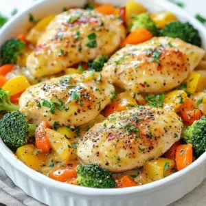 For this recipe, you need 4 boneless, skinless chicken breasts. The chicken is the main part of the dish. It soaks up the garlic butter flavor well. Choose fresh chicken for the best taste. You'll use a mix of vegetables to add color and nutrients: - 2 cups broccoli florets - 1 cup baby carrots, sliced - 1 cup bell peppers, diced (red or yellow) These veggies bring crunch and sweetness. They also cook well with the chicken. You can swap in your favorites if you like. The seasonings elevate the dish. You will need: - 4 tablespoons unsalted butter - 6 cloves garlic, minced - 1 teaspoon paprika - 1 teaspoon dried thyme - Salt and pepper to taste - Fresh parsley, chopped (for garnish) The garlic and butter create a rich sauce. Paprika adds a nice warmth. Thyme gives an earthy note. Remember to taste and adjust salt and pepper. You want a balanced flavor. {{ingredient_image_1}} First, preheat your oven to 400&deg;F (200&deg;C). This step is key for even cooking. Next, gather your ingredients. You need four boneless, skinless chicken breasts, butter, garlic, broccoli, carrots, and bell peppers. Don't forget your seasonings like paprika and thyme. They add great flavor! In a large, oven-safe skillet, melt two tablespoons of butter over medium heat. While it melts, season both sides of the chicken breasts. Use salt, pepper, paprika, and dried thyme. These spices will make your chicken tasty. Once the skillet is hot, add the chicken. Sear each side for about 4-5 minutes until golden brown. Remove the chicken and set it aside on a plate. In the same skillet, add the remaining butter and minced garlic. Let it melt and become fragrant. Then, toss in the broccoli florets, sliced carrots, and diced bell peppers. Saut&eacute; these veggies for about 3-4 minutes. They should start to soften but still be crisp. This adds great texture to your dish! Now, return the chicken to the skillet. Place it on top of the saut&eacute;ed vegetables. Spoon some of the veggies over the chicken. This helps the flavors blend. Transfer the skillet to your preheated oven. Bake for 20-25 minutes. Check that the chicken reaches an internal temperature of 165&deg;F (75&deg;C). Once cooked, remove the skillet and let it rest for a few minutes. Finally, garnish with fresh parsley before serving. Enjoy this delicious garlic butter chicken with your crisp-tender veggies! To make the garlic butter sauce shine, use fresh garlic. Fresh garlic gives a stronger taste than jarred. When you cook the garlic, do not let it brown. Brown garlic can taste bitter. Add the garlic to the pan just after you melt the butter. This keeps the flavor bright. Stir it often so it does not burn. A squeeze of lemon juice at the end adds a nice touch. It balances the richness of the butter. You can change the veggies to suit your taste. Green beans, zucchini, or asparagus work well. They cook fast and taste great with garlic. For a sweeter touch, try using corn. Just remember to adjust the cooking time. Some veggies take longer than others. Always add harder veggies first. For example, carrots need more time than bell peppers. The cooking time may vary based on your oven. Always check the chicken with a meat thermometer. The safe internal temperature is 165&deg;F (75&deg;C). If your chicken is thicker, it may need more time. For smaller pieces, reduce the time by a few minutes. Keep an eye on the veggies, too. You want them tender but not mushy. If you like them crisp, check them often. Pro Tips Rest the Chicken: Allow the chicken to rest for a few minutes after baking. This helps the juices redistribute, ensuring a moist and flavorful bite. Use Fresh Herbs: While parsley makes a great garnish, consider adding fresh thyme or rosemary for an extra layer of flavor. Customize Your Veggies: Feel free to swap in or add your favorite vegetables. Zucchini, asparagus, or green beans can work wonderfully in this dish. Check Doneness: Always use a meat thermometer to check for doneness. Chicken should reach an internal temperature of 165&deg;F (75&deg;C) to ensure it's fully cooked. {{image_2}} You can switch up the protein in this dish. Try using shrimp, pork, or even tofu. Each option gives a new taste while keeping the same garlic butter flavor. If you use shrimp, cook it for less time. Shrimp cooks quickly, so just saut&eacute; it for 2-3 minutes. For pork, use tenderloins or chops. Adjust the cooking time to ensure it reaches 145&deg;F (63&deg;C). Tofu is a great option for a meat-free meal. Just press and cube it before adding. Feel free to mix different veggies in this recipe. Asparagus, zucchini, or snap peas work great. You can also try using green beans or cauliflower. Each veggie brings its own taste and texture. Just remember to cut the vegetables into similar sizes. This helps them cook evenly. You can also change the amount of vegetables. Add more or less based on your taste and what you have at home. Herbs can change the flavor of this dish. Try using rosemary or oregano for a different twist. Fresh herbs bring bright flavors, while dried herbs work well too. You can also add a pinch of red pepper flakes for some heat. This adds a nice kick without overpowering the dish. Experiment with different herb blends to find what you love. Each herb offers a unique taste that can make your meal special. After cooking, let your garlic butter chicken and veggies cool down first. Place leftovers in a shallow, airtight container. Store in the fridge for up to three days. When you are ready to eat, just check for any signs of spoilage before reheating. You can freeze this dish for up to three months. To do this, let it cool completely. Then, pack the chicken and veggies in a freezer-safe bag or container. Remove as much air as possible to prevent freezer burn. When ready to eat, thaw it overnight in the fridge. You can reheat your garlic butter chicken and veggies in several ways. For the best flavor, use an oven. Preheat it to 350&deg;F (175&deg;C). Place the dish in a safe baking dish and cover it with foil. Bake for about 15-20 minutes until hot. You can also use a microwave. Heat in short intervals, stirring between each, until warm. You can serve Garlic Butter Chicken and Veggies with many sides. Here are some ideas: - Rice: White or brown rice soaks up the sauce well. - Quinoa: This grain adds protein and fiber. - Mashed Potatoes: Creamy potatoes complement the chicken's flavor. - Crusty Bread: Use it to mop up the garlic butter sauce. - Salad: A fresh green salad adds crunch and balance. Each side brings its own charm and works great with this dish. Yes, you can use frozen vegetables! They are convenient and save time. Just note that frozen veggies may release more water. - Cooking Time: You might need to cook them a bit longer. - Flavor: Frozen veggies have great taste and nutrition. - Variety: You can mix different frozen veggies for more color. Simply add them to the skillet and saut&eacute; until heated through. Making Garlic Butter Chicken and Veggies healthier is easy. Here are some tips: - Use less butter: You can cut the butter in half. - Add more vegetables: Increase the veggie amount for more fiber. - Choose leaner chicken: Use chicken thighs instead of breasts for extra flavor. - Reduce salt: Use herbs and spices for flavor without extra salt. These small changes keep the dish tasty and nourishing. This blog post covered garlic butter chicken and veggies in detail. I shared the key ingredients, step-by-step instructions, and helpful tips. You learned about different variations to try and how to store your dish. Remember, cooking is fun and flexible. Feel free to make this dish your own. Enjoy the process, and make every meal special!