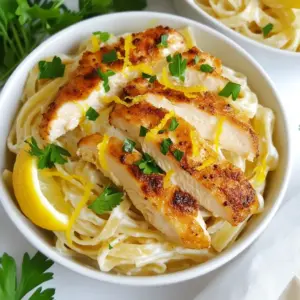 - Chicken breasts and seasonings - 2 boneless, skinless chicken breasts - Salt, pepper, and 1 teaspoon Italian seasoning - Gluten-free fettuccine pasta details - 8 oz gluten-free fettuccine pasta - Boil in salted water as per package instructions - Raw cashew preparation and alternatives - 1 cup raw cashews (soaked for at least 4 hours) - Alternatives can include silken tofu or sunflower seeds For a creamy sauce, the soaked cashews are key. They blend into a smooth texture. If you need a nut-free option, silken tofu works well. Sunflower seeds can also add creaminess. {{ingredient_image_1}} To start, season your chicken breasts well. Use salt, pepper, and Italian seasoning. This mix brings great taste. Heat one tablespoon of olive oil in a skillet over medium heat. Cook the chicken for about 6-7 minutes on each side. You want it golden brown and fully cooked. After cooking, let the chicken rest for a few minutes. This helps keep it juicy. Once rested, slice the chicken into strips for serving. Next, we will cook the gluten-free fettuccine. Boil a large pot of salted water. Add the pasta and cook it according to the package instructions. Gluten-free pasta often cooks faster, so keep an eye on it. Before draining, remember to save 1/2 cup of pasta water. This water is key for our sauce later. Now, let&rsquo;s make the creamy sauce. Take your soaked cashews and add them to a high-speed blender. Pour in the vegetable broth, nutritional yeast, minced garlic, and a pinch of salt and pepper. Blend everything until it is smooth and creamy. If the sauce is too thick, add a bit of the reserved pasta water. This step helps you get the perfect consistency. After making the sauce, it's time to mix it with the pasta. Return the drained fettuccine to the same pot you used. Pour the creamy cashew sauce over the pasta. Toss the noodles gently over low heat. This helps the sauce coat the pasta well. If you find the sauce is too thick, add more of that reserved pasta water until it&rsquo;s silky. For serving, slice the cooked chicken breasts. Place them on top of the creamy pasta. To make it pretty, garnish with fresh chopped parsley and a sprinkle of lemon zest. This adds a nice touch and brightness to the dish. Enjoy your Dairy-Free Creamy Chicken Alfredo warm! To make your Dairy-Free Creamy Chicken Alfredo pop, consider adding a few key seasonings. Try these: - Garlic powder for a stronger garlic taste. - Red pepper flakes for a little heat. - Smoked paprika for a subtle smoky flavor. If you want to swap out nutritional yeast, you can use vegan parmesan or ground sunflower seeds. Both add a nice cheesy flavor without dairy. To avoid a grainy sauce, blend your soaked cashews thoroughly. A high-speed blender works best here. If the sauce feels too thick, add a splash of reserved pasta water. This helps create a smooth and creamy texture. For the ideal thickness, start with a little pasta water. If you want a richer sauce, keep adding until you find the right consistency. You want it to coat the pasta nicely, not drown it. Chicken thickness can change cooking times. For thin chicken breasts, about 6-7 minutes per side works well. For thicker pieces, add a few extra minutes, checking for doneness. When cooking pasta, follow package instructions. Gluten-free fettuccine usually takes about 8-10 minutes. While the pasta cooks, prepare your sauce. This way, everything is ready to serve at the same time. Pro Tips Soak Cashews Properly: Make sure to soak your cashews for at least 4 hours to achieve a smooth and creamy sauce. This step is crucial for the best texture. Season Your Chicken Well: Don't skimp on seasoning the chicken with salt, pepper, and Italian seasoning. Proper seasoning enhances the overall flavor of the dish. Reserve Pasta Water: Always reserve some pasta water before draining. It can be added to the sauce to adjust consistency and help the sauce adhere to the pasta. Garnish for Freshness: Adding fresh parsley and lemon zest just before serving brightens the dish and adds a pop of flavor. Don&rsquo;t skip this step! {{image_2}} To make this dish vegan, you can swap chicken for tofu or tempeh. 1. Tofu: Press and drain the tofu. Cut it into cubes. Saut&eacute; in olive oil until golden. 2. Tempeh: Slice tempeh thinly. Marinate in soy sauce and cook until crispy. For added protein, try chickpeas or lentils. These add great texture and flavor. If you need gluten-free options, there are many pasta types you can use. - Zucchini Noodles: Spiralize zucchini for a fresh, light twist. - Rice Noodles: These offer a slight chew and absorb the sauce well. You can also use quinoa or brown rice. Both are filling and healthy substitutes. Adding seasonal veggies can boost the dish's flavor and nutrition. - Summer: Use fresh tomatoes, zucchini, or bell peppers. - Winter: Try spinach, kale, or butternut squash for a hearty touch. Feel free to mix and match based on what&rsquo;s fresh and in season. This keeps your meals exciting and full of flavor. To keep your Dairy-Free Creamy Chicken Alfredo fresh, store it in an airtight container. Place it in the fridge. It will stay good for about three days. If you want to save the creamy sauce, store it in a separate container. This keeps the texture nice. To reheat your pasta, add a splash of water or broth. Heat it on low. Stir gently to avoid breaking the noodles. This helps keep the pasta smooth. For the sauce, if it gets too thick, add a little water or broth. Stir it well to revive the creamy texture. You can freeze this dish if you want to save it for later. First, let it cool completely. Then, put it in a freezer-safe container. Make sure to seal it tightly. It can last for up to three months. When you're ready to eat, thaw it overnight in the fridge. Reheat it gently on the stove, adding water or broth as needed. Yes, you can use other nuts for the sauce. If you prefer a nut-free option, try using silken tofu or sunflower seeds. Both options give a creamy texture. Just blend them the same way as cashews. Each choice adds a different flavor, so feel free to experiment! This recipe is great for meal prep! You can cook the chicken and pasta in advance. Store them separately in the fridge. The sauce can also be made ahead. Just warm it up before serving. This way, you can enjoy a quick meal all week long! You can serve this dish with a variety of sides. A simple green salad pairs well. Steamed broccoli or roasted vegetables also complement it nicely. Garlic bread or a side of crusty bread is perfect for soaking up the sauce. Enjoy trying different sides to find your favorite! This guide covered making a creamy chicken Alfredo using gluten-free pasta. You learned about ingredients, preparation, and cooking methods. I shared tips to enhance flavor and achieve a smooth sauce. Vegan and gluten-free options were also discussed, broadening your meal choices. Remember to store leftovers properly and reheat with care. With these steps, you can create a delicious dish that fits your needs. Enjoy your cooking adventure!