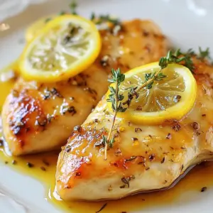 - 4 boneless, skinless chicken breasts - 1/4 cup olive oil - Juice and zest of 2 large lemons - 4 cloves garlic, minced - 2 tablespoons fresh thyme leaves (or 1 tablespoon dried thyme) - 1 teaspoon dried oregano - Salt and pepper to taste - Lemon slices, for garnish - Fresh thyme sprigs, for garnish You can swap chicken breasts for thighs if you want more fat and flavor. Use lime juice instead of lemon for a different twist. Fresh herbs like rosemary or parsley can replace thyme. If you want less oil, you can use vegetable broth for marinating. For a kick, add red pepper flakes to the mix. Choose chicken that feels firm and has no bad smell. Look for lemons with bright yellow skin; they should feel heavy for their size. Fresh garlic should be firm and dry, not sprouted. Thyme should be vibrant green and fragrant. Always check the expiration dates on packaged items. {{ingredient_image_1}} First, you need to preheat your oven to 400&deg;F (200&deg;C). This step is key for cooking the chicken evenly. Next, grab a large mixing bowl. In this bowl, combine 1/4 cup of olive oil, the juice and zest of 2 large lemons, and 4 minced garlic cloves. Add 2 tablespoons of fresh thyme leaves, or 1 tablespoon if you use dried thyme. Then, sprinkle in 1 teaspoon of dried oregano, and season with salt and pepper. Whisk this mixture well until it blends together nicely. Now, take your 4 boneless, skinless chicken breasts and add them to the bowl. Make sure each piece is well-coated with the marinade. For best flavor, let the chicken sit for at least 30 minutes. If you have time, refrigerate it for up to 2 hours. The longer, the better! After marinating, arrange the chicken breasts in a baking dish. Lay them in a single layer for even cooking. Drizzle any leftover marinade over the chicken. To add flavor and a nice look, lay lemon slices on top. Bake the chicken in your preheated oven for 25 to 30 minutes. The exact time may vary depending on your oven and the size of the chicken breasts. You want to ensure the chicken cooks through while keeping it juicy and tender. The safest way to check if your chicken is done is with a meat thermometer. Stick it into the thickest part of the chicken. It should read 165&deg;F (75&deg;C) for safe eating. If you don&rsquo;t have a thermometer, cut into the chicken. It should be white and the juices should run clear, not pink. Once it&rsquo;s done, let the chicken rest for 5 minutes before serving. This helps lock in the juices. Enjoy your flavorful lemon baked chicken! To get the best flavor, marinate your chicken. Use the lemon juice, zest, garlic, and herbs. Let the chicken soak for at least 30 minutes. For more flavor, marinate up to 2 hours. This will help the chicken absorb all the tasty notes from the marinade. Use a few simple tools for this recipe. You will need a large mixing bowl for the marinade. A whisk helps blend the ingredients well. A baking dish holds the chicken while it bakes. A meat thermometer checks the chicken&rsquo;s doneness. These tools make cooking easy and fun. After baking, let your chicken rest for 5 minutes. This keeps it juicy. Serve it with fresh lemon slices and thyme for a nice look. Pair the chicken with rice or a salad. This adds color and crunch. Enjoy your delicious meal with friends or family! Pro Tips Marination Time: For the best flavor, marinate the chicken for at least 2 hours in the refrigerator. This allows the herbs and lemon to penetrate the meat deeply. Check Doneness: Use a meat thermometer to ensure your chicken reaches an internal temperature of 165&deg;F (75&deg;C) for safe consumption. Leftover Magic: This baked chicken is excellent in salads, wraps, or sandwiches the next day, making it a versatile meal prep option. Garnish for Appeal: Fresh herbs and lemon slices not only enhance the flavor but also make for a visually appealing presentation, perfect for entertaining. {{image_2}} You can easily switch up this lemon baked chicken. Try adding different herbs. Basil and rosemary work well. You can mix lemon zest with parsley for a fresh touch. Consider using chicken thighs instead of breasts. They stay juicy and flavorful. For a spicy kick, add red pepper flakes to your marinade. This adds heat without losing the lemony taste. Lemon baked chicken pairs well with many sides. Roasted vegetables like carrots and broccoli add color and nutrients. Creamy mashed potatoes balance the flavors nicely. A simple green salad with lemon vinaigrette keeps it light. You can also serve it with rice or quinoa for a filling meal. Don't forget crusty bread to soak up the tasty juices! Using a slow cooker makes this recipe even easier. Start by mixing the marinade in a bowl. Place the chicken in the slow cooker and pour the marinade over it. Set the cooker on low for 6 to 7 hours. If you're in a hurry, set it to high for 3 to 4 hours. The chicken will be tender and full of flavor. You can add vegetables like potatoes or carrots during the last hour. This way, you get a complete meal with no extra effort. I love saving leftover Lemon Baked Chicken. To keep it fresh, place it in an airtight container. Make sure to cool the chicken to room temperature first. Store it in the fridge for up to three days. If you want to keep it longer, freezing is a great option. When you want to enjoy your leftover chicken, reheating is easy. You can use the oven or microwave. For the oven, preheat it to 350&deg;F (175&deg;C). Place the chicken in a baking dish and cover it with foil. Heat for about 15-20 minutes. If using a microwave, put the chicken on a microwave-safe plate. Heat it for 1-2 minutes. Check that it is warm throughout. Freezing Lemon Baked Chicken is a smart way to prep meals ahead. First, let the chicken cool completely. Wrap each piece in plastic wrap or foil. Place the wrapped chicken in a freezer bag or container. Be sure to label it with the date. You can freeze it for up to three months. When you're ready to eat, thaw it in the fridge overnight before reheating. Yes, you can use chicken thighs. They stay juicy and tender. Thighs have more fat than breasts. This extra fat adds flavor. Adjust the cooking time if they are larger. You can marinate the chicken for 30 minutes to 2 hours. Marinating for longer gives more flavor. Just remember to keep it in the fridge if you go over 30 minutes. Lemon baked chicken pairs well with many sides. Try steamed veggies, rice, or a fresh salad. Mashed potatoes also make a great choice. You can even serve it with crusty bread. Fresh herbs are not a must but are better. They add bright flavors to the dish. If you don't have them, dried herbs work too. Just use less of the dried herbs. This recipe is naturally gluten-free. All the ingredients listed are safe. Just check any added sauces or sides for gluten. Enjoy this dish without worry! This post covered the best ingredients for lemon baked chicken. We looked at fresh options and tips for selection. You learned step-by-step cooking methods and how to ensure perfect doneness. I shared tricks to enhance flavor and suggestions for serving. We explored tasty variations and useful storage tips. In closing, lemon baked chicken is simple but full of flavor. With these tips, you can make a delightful meal every time. Enjoy cooking!