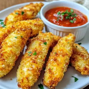 - 1 pound chicken tenders - 1 cup grated Parmesan cheese - 1 cup breadcrumbs (preferably panko) - 1 teaspoon garlic powder - 1 teaspoon onion powder - 1 teaspoon Italian seasoning - 1/2 teaspoon salt - 1/4 teaspoon black pepper - 2 large eggs, beaten - Cooking spray The main ingredients for this dish are simple yet effective. The chicken tenders form the base, giving you juicy bites. The grated Parmesan cheese adds a rich, sharp flavor that pairs well with the chicken. Panko breadcrumbs create a delightful crunch that makes each bite satisfying. For seasoning, I use garlic powder and onion powder. These two spices enhance the flavor without overpowering the dish. Italian seasoning adds a hint of warmth and earthiness that rounds out the taste. Salt and black pepper bring everything together, making sure each bite is full of flavor. Binding is important for this recipe. Beaten eggs help the cheese and breadcrumbs stick to the chicken. A light spray of cooking oil ensures that the tenders crisp up nicely in the air fryer. Using these ingredients correctly is key to achieving that crispy exterior and tender inside. Enjoy the process of preparing these tasty chicken tenders! {{ingredient_image_1}} - Prep the chicken: First, pat the chicken tenders dry with a paper towel. This helps the coating stick better. Make sure they are not wet. - Mix dry ingredients: In a medium bowl, combine the grated Parmesan cheese, breadcrumbs, garlic powder, onion powder, Italian seasoning, salt, and black pepper. Stir well until everything is mixed evenly. - Prepare the dipping station: In another bowl, beat the two large eggs. Set this bowl on one side. Place your bowl of the Parmesan-breadcrumb mixture on the other side. This setup makes dipping easy. - Coat the chicken tenders: Take each chicken tender and dip it into the egg mixture. Let any excess egg drip off. Next, coat it in the Parmesan-breadcrumb mixture. Press gently to make sure it sticks well. - Preheat the air fryer: Set your air fryer to 400&deg;F (200&deg;C). Let it preheat for about 5 minutes. This step helps cook the chicken evenly. - Arrange in the air fryer: Lightly spray the air fryer basket with cooking spray. Place the coated chicken tenders in a single layer. Leave some space between them for air to flow. - Air fry the chicken: Lightly spray the tops of the chicken tenders with cooking spray. Cook in the air fryer for 10-12 minutes. Flip them halfway through for even crispiness. They should be golden brown and reach an internal temperature of 165&deg;F (75&deg;C). To make your chicken tenders super crispy, panko breadcrumbs are key. Panko is lighter and crispier than regular breadcrumbs. It gives your tenders that perfect crunch. When you coat your chicken, press the panko mixture well. This helps it stick and stay crispy during cooking. Don't forget to spray with cooking spray! A light mist on the tops of the tenders helps them crisp up nicely. It adds a lovely golden color. How do you know when your chicken tenders are done? The best way is to check the internal temperature. Use a meat thermometer and look for 165&deg;F (75&deg;C). This ensures they are safe to eat and fully cooked. For even cooking, flip the chicken halfway through cooking. This helps both sides get that golden brown look. Use tongs to turn them gently, so the coating stays intact. When serving your chicken tenders, dips make a great addition. Marinara sauce or ranch dressing works well for dipping. You can set them on a platter with small bowls of dip on the side. For a pop of color, garnish with fresh parsley. Just sprinkle a bit on top after plating. This makes your dish look even more appetizing! Pro Tips Ensure Proper Drying: Patting the chicken tenders dry before coating helps the breadcrumb mixture stick better and improves overall crispiness. Use Fresh Breadcrumbs: For a more flavorful coating, use fresh breadcrumbs or seasoned panko instead of plain breadcrumbs for that extra crunch. Don&rsquo;t Overcrowd the Basket: Give enough space between the chicken tenders in the air fryer. Overcrowding can lead to uneven cooking and sogginess. Let Them Rest: Allow the chicken tenders to rest for a minute after air frying. This helps the juices redistribute, keeping them moist inside. {{image_2}} You can spice up your crispy air fryer Parmesan chicken tenders easily. Want heat? Add a pinch of cayenne or crushed red pepper to the breadcrumb mix. This gives the chicken a nice kick. You can also add smoked paprika for a smoky flavor. Herbs can change the taste too. Try fresh herbs like thyme or rosemary. Just chop them finely and mix with the breadcrumbs. This adds a fresh taste that brightens the dish. If you need gluten-free options, use gluten-free breadcrumbs. They work just like regular ones. You can also use crushed cornflakes for a crunchy texture. For dairy-free options, swap out the Parmesan for nutritional yeast. This gives a cheesy taste without dairy. Some brands also offer vegan Parmesan that works well in this dish. Pair these chicken tenders with fresh veggies. Steamed broccoli or a simple salad fits well. You can also serve them with sweet potato fries for a fun twist. Don&rsquo;t forget dips! Marinara or ranch dressing makes tasty companions. They add flavor and keep things exciting. Consider adding a sprinkle of fresh parsley for color. This also brightens up your plate and makes it look appealing. To keep your crispy chicken tenders fresh, store them in the fridge. Place them in an airtight container. This keeps them moist and tasty. If you want to freeze them, wrap each tender in plastic wrap first. Then, put them in a freezer-safe bag. This prevents freezer burn and keeps the flavors intact. To get that crispiness back, use your air fryer. Preheat it to 375&deg;F (190&deg;C). Place the chicken tenders in a single layer. Heat them for about 5 to 7 minutes. This method makes them crunchy again. You can also use an oven. Set it to 375&deg;F (190&deg;C) and bake for 10 minutes. Turn them halfway for even heating. Leftovers can last in the fridge for about 3 days. If you freeze them, they are good for up to 3 months. Just make sure to label your containers. This way, you know what you have and when it was made. Enjoy your chicken tenders later without worry! Can I use chicken breasts instead of tenders? Yes, you can use chicken breasts. Just cut them into strips. This way, they cook well and still taste great. How do I make them extra crispy? To make them extra crispy, use panko breadcrumbs. Also, spray the chicken tenders with cooking spray before air frying. This adds a nice golden crunch. Can I omit the eggs? You can skip the eggs, but they help the coating stick. If you omit them, try using a little milk or yogurt instead for binding. Ideas for low-sodium versions For a low-sodium option, use low-sodium breadcrumbs and reduce salt. You can also add more herbs for flavor without the salt. Why use an air fryer for chicken tenders? An air fryer cooks chicken tenders faster and makes them crispy with less oil. It&rsquo;s a healthier choice than frying. What air fryer temperature is best for chicken? The best temperature is 400&deg;F (200&deg;C). This helps the chicken cook through and get that nice crunch. This blog covered tasty air fryer chicken tenders. We talked about the key ingredients, like chicken, Parmesan, and panko. You learned how to prepare and cook them step-by-step. I gave tips for crispiness and ideas for flavor twists. Lastly, we discussed storage and reheating leftovers. Now, you can make your chicken tenders perfect every time. Enjoy your delicious meal!