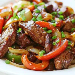 - 1 pound flank steak, thinly sliced against the grain - 2 tablespoons soy sauce - 2 tablespoons cornstarch - 2 tablespoons vegetable oil - 1 bell pepper (red, green, or yellow), sliced - 1 medium onion, sliced - 3 cloves garlic, minced - 1-inch piece ginger, minced - 1 tablespoon oyster sauce - 1 tablespoon sugar - &frac14; teaspoon black pepper - &frac14; cup beef broth - Chopped green onions for garnish When making Chinese pepper steak and onions, the right ingredients make all the difference. Start with flank steak, which is tender and flavorful. Slice it thinly; this helps it cook fast. Marinate the steak with soy sauce and cornstarch. This mix adds flavor and gives the meat a nice texture. You'll need fresh vegetables too. Pick a bell pepper&mdash;red, green, or yellow&mdash;along with a medium onion. These add color and crunch. Garlic and ginger are a must for that authentic taste. They pack a punch of flavor that wakes up the dish. Don't forget the sauces! Oyster sauce adds depth, while a bit of sugar balances the flavors. Black pepper gives it a kick, and beef broth keeps everything moist. Finally, top it off with chopped green onions for a fresh finish. With these ingredients, you're all set for a delicious meal! {{ingredient_image_1}} - First, grab a bowl. Combine sliced flank steak with soy sauce and cornstarch. - Mix well, then set aside to marinate for 15 minutes. This helps add flavor and tenderness. - While the steak marinates, slice the bell pepper and onion. - Mince the garlic and ginger. Set these aside for later. - Heat vegetable oil in a skillet over medium-high heat until hot. - Add the marinated steak to the skillet in one layer. Sear for 2-3 minutes. - After that, stir for 1 minute, then remove the steak from the skillet. - In the same skillet, add the sliced onion, bell pepper, garlic, and ginger. - Cook for 2-3 minutes until the vegetables are tender but still crisp. - In a small bowl, mix oyster sauce, sugar, black pepper, and beef broth. - Pour this sauce over the steak and vegetables. Toss well to coat everything. - Remove the skillet from heat. Garnish your dish with chopped green onions. When choosing flank steak, look for cuts with good marbling. Marbling means fat goes through the meat. Fat keeps the steak juicy and tasty. Freshness is key too. Check for bright red color and no strange smells. This assures you get tender meat. Cooking at medium-high heat is crucial. This heat helps form a nice crust on the steak. If your skillet is too cold, the steak will steam instead of sear. Always preheat your skillet before adding the meat. To achieve the perfect sear, add the steak in a single layer. Let it cook without stirring for 2-3 minutes. This allows a deep brown crust to form. After that, stir-fry for an extra minute to finish cooking. You can enhance flavor with simple seasonings. A splash of sesame oil adds a nutty taste. Try adding some crushed red pepper for heat. You can also mix in a dash of five-spice powder for depth. If you like it sweeter, add a bit more sugar. Each of these choices will elevate your dish. Pro Tips Use a Hot Skillet: Make sure your skillet or wok is very hot before adding the steak. This helps to sear the meat quickly, locking in the juices and creating a great crust. Cut Against the Grain: Always slice your flank steak against the grain. This will make your meat more tender and easier to chew. Don&rsquo;t Overcook the Vegetables: Stir-fry the vegetables until they are just tender but still crisp. This will ensure they maintain their vibrant color and nutrients. Customize Your Heat: Adjust the number of bell peppers or add some chili flakes if you prefer a spicier dish. Tailor the recipe to your taste! {{image_2}} You can switch up the veggies in this dish. Try adding snap peas for a nice crunch. Carrots also add color and sweetness. Both choices will make your meal more colorful and fun. You can also mix in broccoli or zucchini for even more flavor. Use your favorite vegetables to keep things fresh. If you want to change the protein, chicken works great too. Just slice the chicken thinly and follow the same steps. Shrimp is another tasty option. It cooks fast and adds a nice touch. For a plant-based choice, use tofu. Make sure to press it first to remove extra water. These options let you enjoy the dish in many ways. Besides oyster sauce, you can try other sauces for new tastes. Teriyaki sauce will add a sweet and savory kick. Hoisin sauce brings a rich, thick flavor that pairs well with meat. You can also mix soy sauce with chili paste for some heat. Experimenting with sauces makes your dish unique each time. To store leftovers in the fridge, let the dish cool first. Place it in an airtight container. You can keep it fresh for up to three days. Make sure to label the container with the date so you know when to eat it. When you're ready to enjoy it again, just reheat it. If you want to freeze Chinese Pepper Steak & Onions, use a freezer-safe container. Let the dish cool completely before you freeze it. It can last for about three months in the freezer. To reheat, thaw it overnight in the fridge. Then, heat it in a skillet over medium heat until warmed through. For optimal freshness, use glass or BPA-free plastic containers. These materials help keep the food safe and tasty. Make sure the containers have tight-fitting lids to prevent air from getting in. This way, your flavors stay vibrant, and your meal remains enjoyable. Marinate the steak for about 15 minutes. This time allows the soy sauce and cornstarch to soak in. It helps to tenderize the meat and adds great flavor. If you have more time, you can let it marinate for up to 30 minutes. Just don&rsquo;t go overboard, or it might become too salty. Yes, you can use other cuts of beef. Try sirloin or ribeye as good options. Both cuts are tender and work well in stir-fries. Just remember to slice them thin against the grain for the best texture. If you want a leaner choice, you can also use eye of round. This dish pairs well with steamed rice or fried rice. You can also serve it with noodles for a fun twist. Add some stir-fried vegetables on the side for extra color and nutrition. If you want more crunch, a fresh cucumber salad is a great choice. Yes, this recipe can be made kid-friendly. To make it milder, reduce the black pepper and garlic. You can also use a sweeter bell pepper. Cutting the veggies into smaller pieces can make it easier for kids to eat. Encourage them to add their favorite sides for a fun meal! You learned how to make a tasty Chinese Pepper Steak with simple steps. From marinating the flank steak to saut&eacute;ing fresh veggies, each part adds flavor and color. Feel free to adjust the recipe to fit your taste, like adding different veggies or sauces. Remember to store your leftovers properly for future meals. Enjoy experimenting with this dish and sharing it with friends and family!