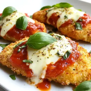 - 4 boneless, skinless chicken breasts - 1 cup breadcrumbs (preferably whole wheat) - 1/2 cup grated Parmesan cheese - 1 teaspoon Italian seasoning - 1 teaspoon garlic powder - 1/2 teaspoon salt - 1/4 teaspoon black pepper - 1 large egg - 1 cup marinara sauce (homemade or store-bought) - 1 cup shredded mozzarella cheese - Fresh basil leaves for garnish To make Air Fryer Chicken Parmesan, you need a few simple items. Start with four chicken breasts. Make sure they are boneless and skinless. This makes cooking easier and cleaner. Next, gather your breadcrumbs and Parmesan cheese. Whole wheat breadcrumbs add a nice touch. For flavor, you need Italian seasoning, garlic powder, salt, and black pepper. These spices make your chicken taste great. You will also need one large egg to help the crumbs stick. Don&rsquo;t forget the marinara sauce! You can use store-bought or make your own. Finally, grab some shredded mozzarella cheese for that gooey topping. Fresh basil leaves will add a pretty finish. Gather all these ingredients, and you are ready to create a tasty meal! {{ingredient_image_1}} - Preheat the air fryer to 380&deg;F (193&deg;C). - Pat the chicken breasts dry with paper towels. Start by getting your air fryer ready. Turn it on and set it to 380&deg;F. This step ensures that your chicken cooks evenly. While it heats, take a paper towel and dry each chicken breast. This will help the breading stick better later. - Combine breadcrumbs, Parmesan cheese, Italian seasoning, garlic powder, salt, and pepper. In a shallow dish, mix together the breadcrumbs and grated Parmesan cheese. Add in the Italian seasoning, garlic powder, salt, and pepper. Stir well until everything is evenly mixed. This mixture adds great flavor and texture to your chicken. - Prepare the egg wash. - Dip chicken in egg wash and coat with breadcrumb mixture. In another bowl, crack one large egg and beat it until mixed well. Take each chicken breast and dip it into the egg wash. Let any extra egg drip off. Then, coat the chicken in the breadcrumb mixture. Press gently to make sure the crumbs stick. This creates a nice crust when cooked. - Arrange chicken in the air fryer basket. - Cook for 10 minutes, then flip and add marinara and mozzarella. - Finish cooking and check internal temperature. Lightly spray the air fryer basket with cooking spray. Place the breaded chicken in a single layer. Make sure they don't overlap. Cook for 10 minutes. After this, carefully flip each piece over. Spoon marinara sauce over the top and sprinkle shredded mozzarella cheese on each. Cook for another 5 to 7 minutes. Check that the chicken reaches an internal temperature of 165&deg;F (74&deg;C). This ensures your meal is both safe and tasty. To get your chicken perfect, aim for an internal temperature of 165&deg;F (74&deg;C). This ensures the meat is safe to eat and juicy. For crispy breading, use dry chicken. Pat the breasts with paper towels before breading. Make sure to press the breadcrumbs firmly onto the chicken. This helps the coating stick better during cooking. Every air fryer is a bit different. You may need to adjust the cooking time. For thinner chicken breasts, cook for 10-12 minutes. If your breasts are thicker, aim for 15 minutes. Always flip the chicken halfway through cooking. Check it often to avoid overcooking and dryness. Pair your Air Fryer Chicken Parmesan with a fresh side salad or roasted veggies. Pasta with olive oil and garlic also works well. To garnish, use fresh basil leaves for color and taste. A sprinkle of extra Parmesan can add a nice touch too. Enjoy your meal! Pro Tips Use Fresh Ingredients: For the best flavor, use fresh basil and high-quality marinara sauce. Fresh ingredients can significantly elevate the dish. Don&rsquo;t Overcrowd the Air Fryer: Ensure the chicken breasts are in a single layer without overlapping. This allows for even cooking and crisping. Check Chicken Temperature: Always use a meat thermometer to check that your chicken has reached an internal temperature of 165&deg;F (74&deg;C) for safety. Experiment with Seasonings: Feel free to customize the breadcrumb mixture with other spices or herbs you enjoy, such as paprika or crushed red pepper for extra flavor. {{image_2}} You can change the cheese to mix things up. Try provolone for a rich taste. Or, use gouda for a smoky flavor. Feta adds a tangy twist that brightens the dish. Any cheese you love can work well. Just remember to shred or crumble it for easy melting. If you need gluten-free, choose gluten-free breadcrumbs. Almond flour also works great as a substitute. You can even crush cornflakes for a crunchy topping. Make sure all your other ingredients are gluten-free too. Check the marinara sauce label or make your own. Spicing up your breading can add a fun kick. Try adding paprika for heat or oregano for more herb flavor. You could even mix in some crushed red pepper for a spicy touch. Fresh herbs like parsley or thyme can also add a fresh taste. Experiment with what you like! To keep your Air Fryer Chicken Parmesan fresh, follow these simple steps. First, let it cool to room temperature. Then, wrap each piece in plastic wrap or foil. Place the wrapped chicken in an airtight container. You can also use a freezer bag. If you have marinara sauce left, store it separately. This helps keep the chicken crispy. You can refrigerate leftovers for up to three days. For longer storage, freeze the chicken. It can last up to three months in the freezer. Reheating is easy and quick. You can use the air fryer or the oven. If you choose the air fryer, preheat it to 350&deg;F (175&deg;C). Place the chicken in the basket and heat for about 5-7 minutes. Check that it's warm throughout. For the oven, set it to 375&deg;F (190&deg;C). Place the chicken on a baking sheet. Cover it with foil to keep it moist. Heat for 15-20 minutes. This method works well for keeping the cheese melted. Air Fryer Chicken Parmesan has a good shelf life. In the fridge, it stays fresh for about three days. If you freeze it, it can last up to three months. Just remember to use airtight containers. Label them with the date. This way, you can enjoy your tasty chicken later without worrying about freshness. It takes about 15 to 17 minutes to cook Chicken Parmesan in an air fryer. First, cook the chicken for 10 minutes. Then, flip it and add sauce and cheese. Cook for another 5 to 7 minutes. Check that the chicken reaches 165&deg;F (74&deg;C) for safety. Yes, you can use frozen chicken breasts. However, you need to thaw them first for even cooking. Thaw the chicken in the fridge overnight for best results. This helps the breading stick and cook evenly. Marinara sauce is the classic choice for Chicken Parmesan. It gives a rich taste that pairs well with the chicken. You can use homemade or store-bought marinara. Look for a sauce with fresh ingredients and good flavor. Yes, you can make Chicken Parmesan without marinara sauce. You can try using pesto or a white sauce instead. This adds a different flavor while keeping the dish delicious. Experiment with what you like best! Yes, Air Fryer Chicken Parmesan is often healthier than traditional versions. Cooking in an air fryer uses less oil, which cuts calories. Using whole wheat breadcrumbs and less cheese also helps. You still get the great taste with fewer unhealthy fats. This blog post covered how to make delicious Air Fryer Chicken Parmesan. We explored ingredients, including chicken, breadcrumbs, and cheese. You learned step-by-step instructions to prepare and cook the dish. Perfect chicken is within your reach. With the tips and variations provided, you can customize it to fit your taste. Don't forget the importance of proper storage and reheating methods to maintain flavor. Enjoy your cooking!