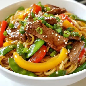 - 8 oz. thin noodles (such as soba or egg noodles) - 1 lb. thinly sliced flank steak - 2 tablespoons vegetable oil - 2 cups mixed bell peppers (red, yellow, and green), sliced - 1 cup snap peas, trimmed - 4 green onions, chopped - 3 cloves garlic, minced - 1 inch ginger, grated - 1/4 cup teriyaki sauce (store-bought or homemade) - 1 teaspoon sesame oil - Sesame seeds, for garnish - Salt and pepper to taste When making Minute Teriyaki Beef Noodles, I focus on fresh ingredients. Fresh veggies add great flavor and texture. Use bright bell peppers and crisp snap peas. This makes your dish colorful and tasty. For meat, choose high-quality flank steak. It should be thinly sliced for quick cooking. I recommend using low-sodium teriyaki sauce. This helps balance the dish without too much salt. If you're avoiding gluten, use rice noodles instead of egg or soba noodles. For a vegetarian option, replace the beef with tofu or tempeh. You can also skip the meat altogether. If you're vegan, ensure your teriyaki sauce is plant-based. This recipe remains delicious with these swaps. Just keep the cooking times in mind for different ingredients. Enjoy your cooking adventure! {{ingredient_image_1}} First, bring a pot of salted water to a boil. This helps to flavor the noodles. Once boiling, add 8 oz. of thin noodles, like soba or egg noodles. Cook them according to the package instructions until they are al dente. This usually takes about 4-5 minutes. Drain the noodles and set them aside for later. Next, we prepare the beef. Take 1 lb. of thinly sliced flank steak and season it with salt and pepper. In a large skillet or wok, heat 1 tablespoon of vegetable oil over medium-high heat. Add the beef slices and cook for about 2-3 minutes. You want them browned but not overcooked. Once ready, remove the beef from the pan and set it aside. Now, let&rsquo;s stir-fry the veggies. In the same skillet, add the second tablespoon of vegetable oil. Toss in 2 cups of mixed bell peppers, sliced (red, yellow, and green), along with 1 cup of trimmed snap peas. Stir-fry these for about 3-4 minutes until they are tender yet still crisp. Then, add 3 cloves of minced garlic and 1 inch of grated ginger. Stir for about 30 seconds until they smell amazing. Return the cooked beef to the skillet with the vegetables. Pour in 1/4 cup of teriyaki sauce and 1 teaspoon of sesame oil. Toss everything together to mix well and heat through. This takes about 2 minutes. The sauce gives the dish its sweet and savory taste. Finally, add the cooked noodles to the skillet. Toss gently to combine all the ingredients, ensuring the noodles are well-coated in the sauce. Cook for an additional 1-2 minutes until everything is hot. Now, remove the pan from heat. Garnish with chopped green onions and sesame seeds for a nice touch. Enjoy your Minute Teriyaki Beef Noodles! To get the best noodles, you must cook them just right. Follow these steps: - Use a big pot of salted water. This helps the noodles taste better. - Watch the time on the package. Cooking them for too long makes them mushy. - Drain the noodles and rinse them under cold water. This stops the cooking process. Perfect noodles are key to a great dish. They should be al dente, firm but not hard. You can make your teriyaki beef noodles even tastier with some fun extras: - Add fresh herbs like cilantro or basil for a bright touch. - Toss in some crushed red pepper for heat if you like spice. - Include mushrooms or broccoli for more texture and nutrients. These additions will take your meal from good to great. Each bite will burst with flavor. Every minute counts when cooking. Here are some tips to save time: - Prep your veggies and meat before you start cooking. This way, you won&rsquo;t rush. - Use a large skillet or wok. It lets everything cook fast and evenly. - Cook your noodles while you stir-fry the beef and veggies. This saves a lot of time. With these tricks, you can whip up a delicious meal in no time. Enjoy your cooking! Pro Tips Marinate for More Flavor: For an even more delicious beef, marinate the flank steak in teriyaki sauce for at least 30 minutes before cooking. This will enhance the flavor and tenderness. Vegetable Variations: Feel free to mix and match your vegetables. Broccoli, carrots, or bok choy can add different textures and flavors to your dish. Perfect Noodle Texture: To avoid sticky noodles, rinse them under cold water after cooking to stop the cooking process and remove excess starch. Garnish Ideas: Experiment with garnishes like chopped cilantro, lime wedges, or chili flakes for an added burst of flavor and visual appeal. {{image_2}} To make a vegetarian version of Minute Teriyaki Beef Noodles, you can replace the beef. Use firm tofu or tempeh instead. Slice the tofu into thin pieces. Saut&eacute; it the same way you did the beef. You can also add more veggies, like carrots, mushrooms, or broccoli. They will add flavor and crunch. The teriyaki sauce works well with these ingredients. If you need a gluten-free meal, swap the noodles. Use rice noodles or zucchini noodles. Both options taste great with the teriyaki sauce. Ensure your teriyaki sauce is gluten-free. You can buy it or make your own with tamari instead of soy sauce. This will keep your dish safe while still being tasty. To add some heat, you can spice up the teriyaki beef noodles. Add red pepper flakes or sriracha to the sauce. Start with a small amount. You can always add more if you want it spicier. You can also mix in sliced jalape&ntilde;os when you stir-fry the veggies. This adds a fresh, spicy kick to your dish. Enjoy the burst of flavors! To keep your Minute Teriyaki Beef Noodles fresh, use airtight containers. Store them in the fridge. Make sure to cool them to room temperature first. This helps prevent condensation, which can make your noodles soggy. Leftovers will stay good for up to three days. Label your containers with the date. This way, you won&rsquo;t lose track of freshness. When you&rsquo;re ready to eat your leftovers, you can reheat them easily. The microwave works well for this. Place your noodles in a bowl and cover them with a damp paper towel. Heat in 30-second bursts, stirring in between, until hot. If you prefer the stove, add a splash of water in a skillet. Heat over medium until warmed through. Stir gently to avoid sticking. You can freeze your Minute Teriyaki Beef Noodles if you want a meal for later. Use freezer bags or airtight containers. Make sure to remove as much air as possible to prevent freezer burn. They can last up to three months in the freezer. When you're ready to eat, thaw them overnight in the fridge. Reheat them as mentioned above. Enjoy a quick meal without the extra work! I recommend thin noodles like soba or egg noodles. They cook quickly and soak up the teriyaki sauce well. Soba noodles add a nice nutty flavor, while egg noodles offer a rich taste. Both options are great for this dish. Yes, you can easily make teriyaki sauce at home. Combine soy sauce, honey, and rice vinegar in a pot. Add some garlic and ginger for more flavor. Simmer until it thickens slightly. This way, you control the taste and sweetness. Store leftover noodles in an airtight container. They will last about three days in the fridge. To keep them fresh, try not to mix the sauce with the noodles until you're ready to eat. This keeps them from getting soggy. You can serve teriyaki beef noodles with simple sides. Steamed broccoli or bok choy pairs well. A fresh cucumber salad adds a nice crunch. You might also enjoy spring rolls for a fun twist. These sides balance the meal nicely. In this blog post, we covered the key ingredients for teriyaki beef noodles and how to choose quality options. I shared clear steps to prepare the dish, from cooking the beef to stir-frying the veggies. You learned various tips for perfect noodles and flavor boosts. We also explored variations for dietary needs and discussed how to store leftovers. Teriyaki beef noodles are versatile, tasty, and easy to make. I hope you try these steps and enjoy a delicious meal!