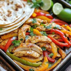 In this section, I will share the key ingredients you need for Minute Sheet Pan Chicken Fajitas. Each item plays a big role in making this dish tasty and fun. - 2 large chicken breasts, sliced into thin strips - 1 red bell pepper, sliced - 1 green bell pepper, sliced - 1 yellow onion, sliced - 3 tablespoons olive oil - 2 teaspoons chili powder - 1 teaspoon cumin - 1 teaspoon smoked paprika - Salt and pepper to taste - 1 lime, juiced - Fresh cilantro, for garnish - Tortillas, for serving This mix of fresh chicken and colorful veggies not only looks nice but tastes great, too. The spices like chili powder, cumin, and smoked paprika give it a warm flavor. Olive oil helps everything cook evenly. The lime juice adds a bright tang, while cilantro gives a burst of freshness. Don't forget your tortillas for serving! They make this meal easy to eat and share. {{ingredient_image_1}} Preheating the oven Start by preheating your oven to 450&deg;F (230&deg;C). This step is key for cooking the chicken and veggies evenly. Preparing chicken and vegetables Slice two large chicken breasts into thin strips. Next, slice one red bell pepper, one green bell pepper, and one yellow onion. Thin strips work best for quick cooking. Combining ingredients in a bowl In a large bowl, add the chicken strips and the sliced veggies. Drizzle three tablespoons of olive oil over the mix. Then, sprinkle two teaspoons of chili powder, one teaspoon of cumin, one teaspoon of smoked paprika, and salt and pepper to taste. Toss everything together until the chicken and vegetables are well coated. Spreading on a sheet pan Take a large sheet pan and spread the chicken and vegetable mix evenly across it. This helps them cook well and get nice and tender. Baking instructions and time Place the sheet pan in the preheated oven. Bake for 20 to 25 minutes. Be sure to stir halfway through. This ensures that everything cooks evenly and becomes delicious. Adding lime juice Once the chicken and veggies are done, remove the pan from the oven. Squeeze fresh lime juice over the top for a zesty kick. This adds a bright flavor! Garnishing with cilantro Finally, garnish your fajitas with chopped fresh cilantro. This adds a pop of color and fresh taste. Serve your fajitas with warm tortillas and enjoy! To make sure your chicken is tender, start with fresh chicken breasts. Slice them into thin strips. This helps them cook evenly. Marinating the chicken briefly in lime juice also helps. The acid in lime makes the meat juicy and soft. For the veggies, cut the bell peppers and onion into strips of similar size. This ensures they all cook at the same rate. Bake them until they are just tender. You want a little crunch left for texture. Stir the mixture halfway through baking. This helps them cook evenly. For a flavor boost, try adding spices like garlic powder or onion powder. A pinch of cayenne pepper adds heat if you like spice. You can also add fresh herbs like oregano for a fresh taste. Customize your fajitas with toppings. Try fresh salsa, guacamole, or sour cream. You can also add shredded cheese or sliced jalape&ntilde;os. These toppings add flavor and fun to your meal. Pro Tips Marinate for More Flavor: For an extra layer of flavor, marinate the chicken in the olive oil, spices, and lime juice for at least 30 minutes before cooking. This allows the spices to penetrate the meat. Use a Hot Oven: Preheating your oven to a high temperature (450&deg;F) ensures that the chicken gets a nice sear and the vegetables caramelize, enhancing their natural sweetness. Customize Your Veggies: Feel free to add other veggies like zucchini, corn, or mushrooms to the mix. This not only adds more color but also increases the nutritional value of your meal. Serve with Fresh Toppings: Enhance your fajitas by serving them with fresh toppings like avocado, diced tomatoes, or shredded cheese, which add creaminess and freshness to every bite. {{image_2}} You can swap chicken for beef, shrimp, or tofu. Each choice changes the taste. Beef gives a rich flavor. Shrimp cooks fast and adds a seafood twist. Tofu is great for a plant-based meal. Just remember to adjust the cooking time. Beef may need longer, while shrimp cooks quicker. Tofu should be firm and well-pressed for the best texture. Feel free to mix up the veggies. You can use zucchini, mushrooms, or corn. Each adds unique taste and color. Zucchini stays crisp, while mushrooms add a savory depth. Corn gives a sweet touch. You can also try adding jalape&ntilde;os for heat or cherry tomatoes for sweetness. The more colors, the better! To make this dish gluten-free, use corn tortillas instead of flour. This simple swap keeps the meal tasty and safe. For low-carb options, skip the tortillas and serve the fajitas over a salad. You can also use lettuce leaves as wraps. These swaps keep the flavors but fit different diets. Enjoy your meal any way you like! To keep your sheet pan chicken fajitas fresh, store them in an airtight container. Let them cool to room temperature before sealing. Place the container in the fridge. Use the leftovers within three to four days for best taste. If you want to freeze them, use a freezer-safe bag. Remove as much air as possible before sealing. Label the bag with the date. They can stay frozen for up to three months. When ready to eat, thaw in the fridge overnight. To reheat, place the fajitas in a skillet over medium heat. Stir until heated through. You can also use the microwave, but the skillet keeps them crispier. In the fridge, your chicken fajitas last about three to four days. After this time, the flavors may fade, and the texture can change. Look for signs of spoilage before eating. If you see any mold or off smells, it's best to toss them out. Also, if the chicken looks slimy or dry, don't eat it. Always trust your senses; they guide you well in the kitchen! You know chicken fajitas are done when the chicken is no longer pink. The juices should run clear. You can also check the internal temperature. It should reach 165&deg;F (75&deg;C). The veggies should be soft and slightly charred. This gives them a great flavor. Use a meat thermometer for best results. Yes, you can prepare the ingredients ahead of time. Slice the chicken and veggies a day before. Store them in the fridge in an airtight container. This saves you time on busy days. You can also mix the spices and keep them ready. Just toss everything together when you are ready to cook. Chicken fajitas pair well with warm tortillas. You can also serve them with rice or beans. A fresh salad can add crunch. Add guacamole and salsa for extra flavor. Sour cream is a great choice too. These sides make the meal more filling and tasty. Yes, you can make this recipe without a sheet pan. Use a large skillet instead. Cook the chicken and veggies on the stove over medium heat. Stir them often to cook evenly. This method works well if you don't have an oven. The best toppings for chicken fajitas are fresh options. Try salsa, guacamole, or sour cream. Chopped onions and cilantro add great flavor. You can also add shredded cheese or jalape&ntilde;os. Each topping gives a unique twist and enhances the taste. This recipe for chicken fajitas covers all the key steps. You learned about the ingredients, preparation, and cooking methods. I shared tips for perfect results and ways to customize your dish. You can swap proteins, choose different veggies, or adjust for dietary needs. Proper storage ensures your leftovers stay fresh. Now, you&rsquo;re ready to impress with flavorful fajitas that suit your taste. Enjoy every bite!