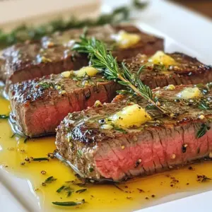 - 2 ribeye steaks (about 1 inch thick) - 3 tablespoons unsalted butter - 4 cloves garlic, minced - 2 teaspoons fresh rosemary, chopped - 2 teaspoons fresh thyme, chopped - Salt and black pepper to taste - 1 tablespoon olive oil - Optional: 1 tablespoon fresh parsley, chopped (for garnish) The star of this dish is the ribeye steak. It has rich flavor and tenderness. You want steaks that are about 1 inch thick for best results. Next, we add unsalted butter. This gives the steak a creamy finish. Garlic and herbs are also key players here. Minced garlic adds a punch of flavor. Fresh rosemary and thyme bring a lovely aroma. Don&rsquo;t forget your seasonings. Salt and black pepper are essential. They enhance all the flavors. For cooking, we need olive oil. It helps to sear the steaks nicely. If you want a pop of color, use fresh parsley as a garnish. It adds freshness to your dish. Gather these ingredients, and you&rsquo;re ready to make a fantastic meal. Enjoy the process and savor the flavors! {{ingredient_image_1}} First, take your ribeye steaks out of the fridge. Let them sit at room temperature for about 30 minutes. This helps them cook evenly. Next, pat the steaks dry with paper towels. This step is key for a nice sear. Season both sides with salt and black pepper. Don&rsquo;t be shy with the seasoning; it adds flavor. Now, heat a large skillet over medium-high heat. Add a tablespoon of olive oil. Wait until the oil shimmers. Carefully place the steaks in the skillet. Sear them for 4 to 5 minutes on each side. If you want medium-rare, that&rsquo;s your goal. Adjust the time if you prefer them more done. Once the steaks are cooked, lower the heat to medium. Add 3 tablespoons of unsalted butter, 4 minced garlic cloves, chopped rosemary, and thyme to the skillet. As the butter melts, tilt the skillet slightly. Use a spoon to baste the steaks with the garlic herb butter. This enhances the flavor and keeps the meat juicy. After basting for about 1 to 2 minutes, remove the steaks from the skillet. Let them rest for 5 minutes. This resting time allows the juices to settle. Next, slice the steaks against the grain. Drizzle the leftover garlic herb butter over the slices. For a pop of color, sprinkle fresh parsley on top. Enjoy your meal! How to check for doneness To check if your steak is done, use a meat thermometer. For medium-rare, aim for 130-135&deg;F. You can also use the finger test. Press the steak with your finger. A soft feel means rare, while a firmer touch shows medium. Practice this to gain skill. Importance of resting meat Letting your steak rest is key. After cooking, take it off the heat. Set it aside for five minutes. This helps the juices spread out. If you cut it right away, the juices run out. You want every bite to be juicy. Alternative herb combinations Try other herbs for a twist. Oregano and basil can give a fresh taste. Dill adds a bright note. You can also mix in some sage or tarragon. Each herb brings its own charm to the dish. Experiment to find your favorite blend. Adjusting butter flavor Want to amp up the butter flavor? Add a squeeze of lemon juice. This will brighten up the dish. You can also mix in some chili flakes for heat. If you like a nutty taste, try brown butter. Simply cook it longer in the pan until it turns golden. Pro Tips Rest Your Steaks: Allowing the steaks to rest at room temperature before cooking helps them cook more evenly and retain their juices. Use a Meat Thermometer: For perfect doneness, use a meat thermometer. Aim for 130&deg;F for medium-rare, 140&deg;F for medium, and 160&deg;F for well-done. Don&rsquo;t Skimp on Basting: Basting the steaks with the garlic herb butter during the last few minutes of cooking enhances flavor and keeps the meat moist. Let It Rest Again: After cooking, letting the steaks rest for a few minutes helps the juices redistribute, ensuring a juicy bite every time. {{image_2}} You can use many cuts of steak for this dish. Ribeye is great, but you can try sirloin, filet mignon, or New York strip. Each cut has its own taste and texture. - Sirloin: This cut is leaner than ribeye. Cook it for about 4 minutes on each side for medium-rare. - Filet Mignon: This cut is tender and rich. Sear it for 5-6 minutes on each side. - New York Strip: This cut has good marbling. Cook it for 4-5 minutes on each side for medium-rare. Cooking times may change based on thickness. Always check the meat's doneness with a meat thermometer. Aim for 130&deg;F for medium-rare. You can boost flavors with different oils. Olive oil is great, but you can also use avocado or grapeseed oil. Both have high smoke points and add a nice flavor. Infusing butter with other flavors is fun too! You can add spices like smoked paprika or chili flakes. - Herbs: Try adding sage or oregano to the butter mix for a new twist. - Citrus: A splash of lemon juice or zest can brighten the dish. Feel free to mix and match flavors to create your perfect Garlic Herb Butter Steak Skillet! After enjoying your garlic herb butter steak, store any leftovers safely. First, let the steak cool to room temperature. Then, wrap it tightly in plastic wrap or place it in an airtight container. This keeps moisture in and prevents odors from other foods. Store the wrapped steak in the fridge. It will stay fresh for 3 to 4 days. When you want to reheat your steak, avoid the microwave if possible. The microwave can dry it out. Instead, use a skillet over low heat. Add a little butter or oil to keep it juicy. Heat it for about 5 minutes, flipping halfway through. If you prefer, you can also use the oven. Preheat the oven to 250&deg;F. Place the steak on a baking sheet and heat for about 20 minutes. Leftover steak is great for meal prep. You can slice it thin and add it to salads, tacos, or sandwiches. This adds protein and flavor to your meals. You can also use it in stir-fries or pasta dishes. Just toss the sliced steak in at the end to warm it up. If you want to store your leftover steak for longer, freezing is an option. Wrap it tightly in plastic wrap, then place it in a freezer bag. Squeeze out as much air as you can. This helps prevent freezer burn. Your steak will stay fresh for up to 3 months in the freezer. To thaw frozen steak, move it to the fridge overnight. This is the safest way. If you need it quickly, seal it in a bag and place it in cold water for an hour. Once thawed, you can reheat it as mentioned before. Enjoy your meals! To cook a perfect medium-rare steak, aim for an internal temperature of 130-135&deg;F. Start by bringing the steak to room temperature. Season it well with salt and black pepper. Sear each side in a hot skillet for 4-5 minutes. Use a meat thermometer for best results. Serve your steak with saut&eacute;ed vegetables, creamy mashed potatoes, or a fresh salad. Garlic bread or roasted potatoes also pair nicely. These sides add balance and flavor to your meal. Let your steak rest for about 5 minutes after cooking. This step helps the juices redistribute, making the meat juicier and more flavorful. Cover it loosely with foil while it rests. Yes, you can use dried herbs if fresh ones are not available. Use about one-third the amount of dried herbs compared to fresh. Dried herbs are more potent and will still add great flavor to your garlic herb butter. In this blog post, we explored cooking the perfect ribeye steak with garlic herb butter. We covered ingredients, step-by-step instructions, and handy tips. Remember to season your steak well and let it rest after cooking. This will enhance the flavor and richness. You can also try different cuts or flavors to mix things up. With these methods, you will enjoy tasty, tender steaks every time. Happy cooking!