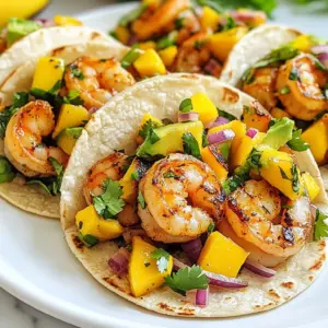 To make Mango Avocado Shrimp Tacos, gather these fresh ingredients: - 1 lb shrimp, peeled and deveined - 2 ripe mangos, diced - 2 avocados, diced - 1 small red onion, finely chopped - 1 red bell pepper, diced - 1 jalape&ntilde;o, minced (optional for heat) - 2 tablespoons lime juice - 1 tablespoon olive oil - 1 teaspoon cumin - 1 teaspoon chili powder - Salt and pepper to taste - 8 small corn or flour tortillas - Fresh cilantro, for garnish If you cannot find some ingredients, here are good swaps: - Use chicken or tofu instead of shrimp for a different protein. - If mangos are out of season, try peaches or pineapples for sweetness. - Swap avocados with guacamole for extra creaminess. - Red onion can be replaced with green onions for a milder taste. - For the tortillas, you can use lettuce leaves for a low-carb option. The spices make these tacos pop. Here&rsquo;s why they shine: - Cumin adds a warm, earthy flavor. It helps digestion and adds depth. - Chili powder brings a mild heat and boosts metabolism. It makes the dish more exciting. - Salt and pepper enhance all the flavors. They balance the sweetness of the mango and richness of the avocado. Spices are key to great taste. Feel free to adjust them to fit your preferences! {{ingredient_image_1}} First, take 1 pound of shrimp, peeled and deveined. Place them in a medium bowl. Add 1 tablespoon of olive oil, 1 teaspoon of cumin, and 1 teaspoon of chili powder. Then, sprinkle some salt and pepper to taste. Toss the shrimp until they are well coated. Heat a skillet over medium-high heat. Once hot, add the shrimp. Cook them for 2 to 3 minutes on each side. The shrimp should turn pink and be cooked through. Remove them from the heat and set aside. In another bowl, mix together 2 ripe mangos and 2 avocados, both diced. Add 1 small red onion, finely chopped, and 1 red bell pepper, diced. If you like heat, add 1 minced jalape&ntilde;o. Pour in 2 tablespoons of lime juice. Gently mix all the ingredients. Season with salt and pepper to taste. The salsa should look colorful and fresh. Warm up 8 small corn or flour tortillas in the skillet for about 30 seconds on each side. This makes them soft and easy to fold. Now, take a tortilla and place a few shrimp on it. Top it with the mango-avocado salsa. For the final touch, add fresh cilantro on top. If you want extra zing, squeeze more lime juice over everything. Enjoy your delicious tacos! To cook shrimp well, start with fresh or thawed shrimp. Pat them dry first. This step helps them cook evenly. In a bowl, toss shrimp with olive oil, cumin, chili powder, salt, and pepper. The oil helps the spices stick. Heat a skillet over medium-high heat. Add the shrimp in a single layer. Cook for 2-3 minutes on each side. They should turn pink and opaque. Avoid overcrowding the pan. Cook in batches if needed. Overcooked shrimp become tough. Always watch the time closely. These tacos shine with bright, fresh flavors. Serve them with lime wedges. A squeeze of lime adds zing. You can also add fresh cilantro for extra taste. If you like crunch, serve with shredded cabbage. This adds texture and color. For a twist, try a drizzle of yogurt sauce. It adds creaminess. You can also serve the tacos with tortilla chips and salsa on the side. This creates a fun, shareable meal. If you want more heat, add jalape&ntilde;o to the mango-avocado mix. The seeds hold the most heat, so use them if you dare! You can also sprinkle red pepper flakes on top. For a milder version, skip the jalape&ntilde;o. You can add more lime juice to balance flavors. If you prefer sweeter tacos, add a bit of honey or agave syrup. Adjusting spice levels is key to making these tacos perfect for your taste. Pro Tips Fresh Shrimp: Always use fresh or properly thawed shrimp to ensure the best texture and flavor in your tacos. Ripeness Matters: Make sure your mangos and avocados are perfectly ripe for maximum sweetness and creaminess in your taco filling. Tortilla Heating: Warm your tortillas just enough to make them pliable; this prevents tearing and enhances flavor. Customization: Feel free to add toppings like crumbled feta or a drizzle of yogurt for an extra layer of flavor and creaminess. {{image_2}} If you want a vegan twist, try using tofu or tempeh instead of shrimp. Both options soak up flavors well. For a seafood taste, consider using jackfruit. It has a texture similar to shrimp and works great in tacos. Marinate your tofu or jackfruit with lime, cumin, and chili powder before cooking. This keeps the flavors bright and fresh. Feel free to mix up your salsa with different fruits. Pineapple adds a sweet tang, while peaches can bring a juicy twist. Kiwi offers a nice tart flavor, and strawberries can add a unique sweetness. Just dice your chosen fruit and mix it with avocado, onion, and lime juice. This keeps your tacos exciting and fresh every time. Tortillas are key to great tacos. Corn tortillas are traditional and gluten-free. They have a nice flavor that pairs well with shrimp. If you prefer a softer bite, use flour tortillas. They hold up well with all the toppings. You can even try lettuce wraps for a low-carb option. They add a nice crunch and keep things light. To store leftovers, first let the shrimp cool. Place shrimp and salsa in separate airtight containers. Keep them in the fridge. They stay fresh for up to two days. Avoid mixing them together. This keeps the tortillas from getting soggy. To reheat, use a skillet over medium heat. Add a little olive oil. Heat the shrimp for about two minutes. Stir gently to avoid overcooking. For the tortillas, warm them in the skillet for 30 seconds. This keeps them soft and tasty. You can freeze the shrimp or the salsa, but not both together. Place shrimp in a freezer-safe bag. Squeeze out the air and seal it. They can freeze for up to three months. For the salsa, use a container with a tight lid. Thaw overnight in the fridge before using. Yes, you can use frozen shrimp. Just make sure to thaw them first. Place the shrimp in the fridge overnight or run them under cold water. After thawing, peel and devein the shrimp if needed. This keeps the texture nice and firm. Cook them as directed in the recipe. They will taste just as good! If you don't have lime juice, you can use lemon juice. The taste is similar and will still add a nice zing. You can also try vinegar, like apple cider vinegar, for a different twist. Just use a little less since vinegar can be stronger. This keeps the tacos fresh and bright. To make these tacos gluten-free, choose corn tortillas instead of flour ones. Corn tortillas are a great option. They are naturally gluten-free and add a nice flavor. Check the label to ensure they are certified gluten-free. Enjoy your tacos worry-free! Mango avocado shrimp tacos are fresh and easy to make. This article covered ingredients, simple steps, tips, and storage. You learned how to prepare shrimp, mix the salsa, and assemble tasty tacos. Remember, you can adjust spices or try vegan alternatives. Storing leftovers can help you enjoy these again. Get creative with your taco fillings and enjoy a delicious meal. These tacos are a hit for any gathering or a quick dinner. Happy cooking!
