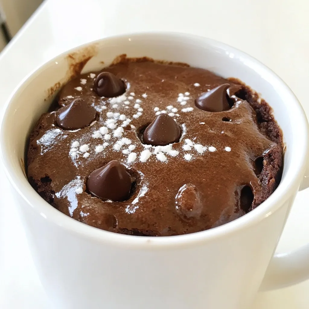 - 1/2 cup protein powder (chocolate or vanilla) - 1/4 cup almond flour (or any flour of choice) - 2 tablespoons unsweetened cocoa powder - 1/4 teaspoon baking powder - Pinch of salt - 1/4 cup almond milk (or your favorite milk) - 2 tablespoons maple syrup (or honey) - 1 tablespoon almond butter (or peanut butter) - Optional: dark chocolate chips or nuts for mix-in To make a Minute Protein Brownie, gather these simple ingredients. You can choose chocolate or vanilla protein powder based on your taste. Almond flour works great, but you can swap it for any flour you prefer. Unsweetened cocoa powder adds rich flavor, while baking powder helps it rise. A pinch of salt enhances all the flavors. Next, decide on your liquid. I suggest almond milk, but any milk you enjoy will work. For sweetness, maple syrup or honey brings a nice touch. Almond butter makes the brownie creamy, though peanut butter is a tasty alternative. If you want to make it extra special, add dark chocolate chips or nuts. They add texture and flavor. Now that you have your ingredients ready, you're all set to create a quick and tasty treat! {{ingredient_image_1}} Start by taking a large microwave-safe mug or bowl. Add these dry ingredients: - 1/2 cup protein powder (chocolate or vanilla) - 1/4 cup almond flour (or any flour you like) - 2 tablespoons unsweetened cocoa powder - 1/4 teaspoon baking powder - A pinch of salt Mix them well with a spoon. This helps break up any clumps. Now, it's time to add the wet ingredients. Pour in: - 1/4 cup almond milk (or your favorite milk) - 2 tablespoons maple syrup (or honey) - 1 tablespoon almond butter (or peanut butter) Stir everything together until you get a smooth batter. If you want, fold in some dark chocolate chips or nuts for extra flavor. Microwave your mixture on high for 60 seconds. Watch carefully to stop it from overflowing. If it still looks soft in the middle, microwave for an extra 10-15 seconds. Once cooked, let the brownie cool for a minute. You can eat it right from the mug or move it to a plate for a nice look. To avoid overflow in the microwave, use a large mug or bowl. Make sure to watch it closely as it cooks. If it begins to rise too much, stop the microwave briefly. This helps it settle. You can also try lowering the power level to 50% for a gentler cook. Adjust maple syrup or honey to fit your taste. If you like it sweeter, add an extra tablespoon. For a less sweet brownie, cut back on the syrup or honey. Remember, the sweetness will also come from any mix-ins like chocolate chips. If you need a different flour, use oat flour or coconut flour. Both work well in this recipe. For nut butters, try cashew butter or sunflower seed butter. These swaps can change the flavor and make it fit your diet better. Enjoy experimenting! Pro Tips Choose Your Protein Powder: Select a protein powder that complements the flavor of your brownie. Chocolate powder enhances the chocolate flavor, while vanilla adds a subtle sweetness. Watch the Cooking Time: Microwaves vary in power; keep an eye on your brownie as it cooks to avoid overflow or undercooking. Start with 60 seconds and add time as needed. Mix-Ins for Extra Flavor: Consider adding dark chocolate chips or chopped nuts to the batter for added texture and flavor. This can elevate your brownie experience! Serving Suggestions: For an elevated presentation, transfer the brownie to a plate and top it with a scoop of ice cream or a drizzle of your favorite sauce. {{image_2}} You can change the taste of your brownie easily. Try different protein powders. Use chocolate or vanilla for a classic flavor. If you want something unique, consider these options: - Chocolate Mint Protein Powder: This gives a cool, refreshing taste. - Peanut Butter Protein Powder: It adds a rich, nutty flavor. - Vanilla Cinnamon: A warm flavor perfect for chilly days. You can also mix in extras for more flavor. Add these to the batter: - Chocolate Chips: They melt and add a sweet touch. - Chopped Nuts: They give a crunchy texture. - Coconut Flakes: They add a tropical twist. Making your brownie gluten-free is simple. Just substitute the almond flour with a gluten-free flour blend. You can also make the brownie vegan by swapping a few ingredients. Use these tips: - Replace Almond Milk: Use coconut milk or any nut milk. - Maple Syrup: It’s already vegan, so you’re good here! - Almond Butter: Choose sunflower seed butter for a nut-free option. These swaps help you enjoy the brownie without worry about your diet. Want to share your brownie? Scale the recipe up easily. Here’s how: - Double the Ingredients: Use 1 cup of protein powder and 1/2 cup of almond flour. - Microwave in a Larger Bowl: You’ll need a bigger bowl for the batter. - Cooking Time: Increase the cook time. Start with 90 seconds and adjust as needed. This way, you can make enough brownies for friends or family. Enjoy making them together! To keep your brownie fresh, let it cool first. Place it in an airtight container. This helps keep moisture in and air out. You can store it at room temperature for up to two days. If you want it to last longer, put it in the fridge. In the fridge, it stays good for about a week. If you want to save your brownie for later, freezing is a great option. Wrap it tightly in plastic wrap. Then, place it in a freezer-safe bag or container. This prevents freezer burn. When you want to eat it, take it out and let it thaw at room temperature. You can also microwave it for about 15 seconds to warm it up. Enjoy it as if it were fresh! You can expect your brownie to last for about a week in the fridge. If you freeze it, it can stay good for up to three months. Just remember to check for any signs of spoilage before enjoying your treat. Yes, you can use whey protein. Whey protein gives a nice texture. It blends well with other ingredients. If you prefer plant protein, it works just as well. Choose based on your diet or taste. Both options make tasty brownies. Check for a firm top. A toothpick should come out clean or with a few crumbs. If it looks wet, cook it a bit more. Keep an eye on it in the microwave. It can overcook fast. Allow it to cool before checking doneness. Absolutely! You can use any milk you like. Try oat milk, soy milk, or coconut milk. Each gives a unique flavor. Just pick what you enjoy most. Adjust the recipe to your taste and what you have at home. This blog post covered a simple and tasty brownie recipe you can make in minutes. We explored the key ingredients, step-by-step instructions, and helpful tips for perfect results. You learned about variations to suit your taste and dietary needs, plus how to store your brownies. These brownies are easy to customize and great for any occasion. I hope you enjoy making them as much as I do. Happy baking!