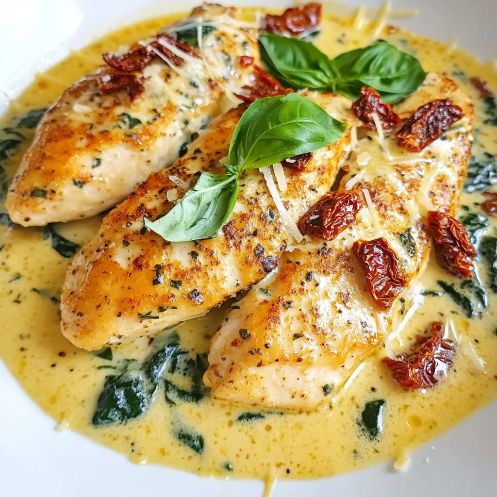 Creamy Tuscan Sun-Dried Tomato Chicken Delight