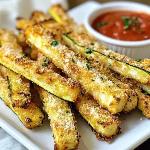 Here are the ingredients you need for Air Fryer Parmesan Zucchini Fries: - 2 medium zucchinis, cut into fry-shaped pieces - 1 cup breadcrumbs (preferably whole wheat for added crunch) - 1/2 cup grated Parmesan cheese - 1 teaspoon garlic powder - 1 teaspoon onion powder - 1/2 teaspoon paprika - Salt and pepper to taste - 2 large eggs, beaten - Olive oil spray Each ingredient plays a key role in making the fries crispy and tasty. Zucchinis are the main star, giving you a healthy base. The breadcrumbs and Parmesan create a crunchy coating. Garlic and onion powder add rich flavor. Paprika brings a hint of smokiness, while salt and pepper enhance everything. Using eggs helps the breadcrumbs stick well. Lastly, the olive oil spray ensures your fries get that golden crispiness. {{ingredient_image_1}} Start by slicing your zucchinis into fry-shaped pieces. Aim for about 1/4 inch thick. This size helps them cook evenly. Next, pat the slices dry with a paper towel. This step is vital because it removes excess moisture. Dry zucchini fries become crispy when cooked. In one bowl, beat two large eggs to create your egg wash. In another bowl, mix the dry ingredients: breadcrumbs, grated Parmesan cheese, garlic powder, onion powder, paprika, salt, and pepper. Make sure to stir well to combine everything evenly. This mixture gives the fries their tasty coating. Take each zucchini fry and dip it into the beaten eggs. Let any excess egg drip off. After that, coat the fry in the breadcrumb mixture. Press the breadcrumbs onto the zucchini. This ensures a good covering that will crisp up during cooking. Place the coated fries on a plate or baking sheet. Preheat your air fryer to 400&deg;F (200&deg;C) for about 5 minutes. Preheating is important because it helps the fries start cooking right away. This step makes them crispy and golden. Arrange the zucchini fries in a single layer in the air fryer basket. If your air fryer is small, you might need to do this in batches. Lightly spray the tops of the fries with olive oil. This adds extra crispiness. Cook for 10-12 minutes, flipping halfway through. Look for a golden brown color and crisp texture. Once cooked, take the fries out of the air fryer. Serve them right away with your favorite dipping sauce. Marinara or ranch are great choices. For a fun touch, arrange the fries on a nice plate. Enjoy your crispy and tasty zucchini fries! To boost the taste of your zucchini fries, try adding more spices and herbs. You can use: - Italian seasoning - Dried oregano - Crushed red pepper flakes These will give your fries a new twist. You can also play with cheese. Instead of just Parmesan, try: - Grated Pecorino Romano - Shredded mozzarella Each cheese offers a different taste that can make your fries even better. For an extra crunch, use whole wheat breadcrumbs. They add a great texture. Another tip is to spray your fries lightly with olive oil. This helps them crisp up nicely in the air fryer. One mistake is overcrowding the air fryer. If you pack the basket too tight, the fries won&rsquo;t cook evenly. Always leave space for hot air to flow. Another common error is not drying the zucchini properly. Wet zucchini will turn soft. Make sure to pat them dry with a paper towel before coating them. This simple step makes all the difference in getting crispy fries. Pro Tips Dry the Zucchini: Make sure to pat the zucchini dry with paper towels before breading. This step removes excess moisture and helps achieve that perfect crispy texture. Use Panko Breadcrumbs: For an extra crunchy bite, consider using panko breadcrumbs instead of regular breadcrumbs. They provide a delightful texture that enhances the fries. Don&rsquo;t Overcrowd the Basket: When air frying, arrange the zucchini fries in a single layer and avoid overcrowding. This ensures even cooking and maximum crispiness. Experiment with Seasonings: Feel free to customize the seasoning mix by adding your favorite herbs or spices, such as Italian seasoning or red pepper flakes, to elevate the flavor profile. {{image_2}} You can make these zucchini fries gluten-free. Just swap the regular breadcrumbs for gluten-free breadcrumbs. This change keeps the texture and taste. I recommend checking the package for the best brands. Feel free to get creative with your seasonings! Try adding Italian herbs like oregano or basil. You can also use cayenne pepper for a spicy kick. Mixing in some lemon zest gives a fresh twist. Experimenting allows you to personalize the fries to your taste. Zucchini isn&rsquo;t the only veggie that works! You can use eggplant, sweet potatoes, or carrots. Cut them into fry shapes, just like zucchini. Each vegetable brings its unique flavor and texture. This variation makes it fun to try new things! To store your zucchini fries, let them cool down first. Wrapping them tightly helps keep them fresh. Use plastic wrap or a sealed container. Make sure to keep them in the fridge. For the best taste, reheat your fries in the air fryer. Set it to 350&deg;F (175&deg;C) for about 5-7 minutes. This method keeps them crispy. You can also use the oven at the same temperature. Heat them on a baking sheet for around 10 minutes. These zucchini fries last about 3 days in the fridge. After that, they lose their crispness and flavor. Always check for any off smells before eating. You should cook zucchini fries for 10 to 12 minutes at 400&deg;F. Flip them halfway for even cooking. This gives you fries that are golden brown and crispy. Using frozen zucchini is not ideal. Frozen zucchini has more water and may turn mushy. Fresh zucchini works best for crispy fries. Marinara sauce is a classic choice. Ranch dressing also pairs well. You can try spicy mayo for a kick. To make zucchini fries crispier, dry them well before coating. Use whole wheat breadcrumbs. A light spray of olive oil adds crunch, too. Yes, you can bake these zucchini fries in an oven. Preheat to 425&deg;F and bake for 20-25 minutes. Flip them halfway to get even crispiness. Zucchini fries are easy to make with simple ingredients and steps. From preparing the zucchini to choosing dips, you learned the best ways to enjoy them. Keep these tips close to avoid common mistakes and make every batch crispy. Remember, you can mix in other veggies and try different flavors for fun. Store leftovers correctly for the best taste. Enjoy making these fries your way!