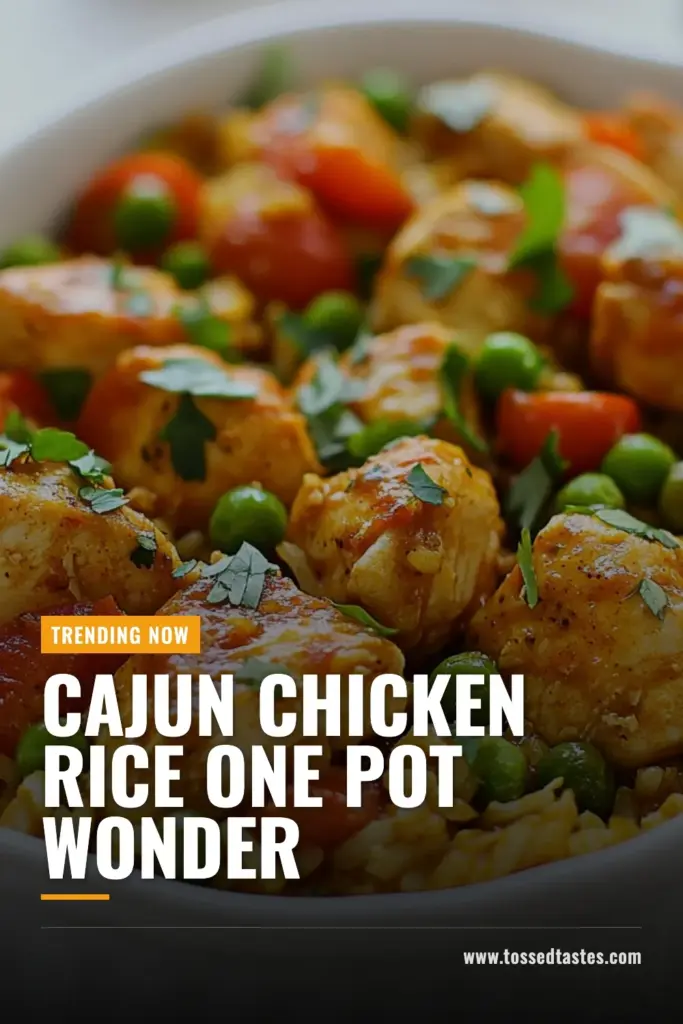 Discover the perfect one pot Cajun meal with this easy Cajun chicken recipe! This delicious Cajun chicken delight combines tender chicken thighs, flavorful spices, and rice into a hearty chicken and rice dish that your family will love. It's an ideal option for busy weeknights. Save this recipe now and try this tasty Cajun chicken magic today! #CajunChickenRecipes #EasyCajunRecipes #OnePotMeals #ComfortFood