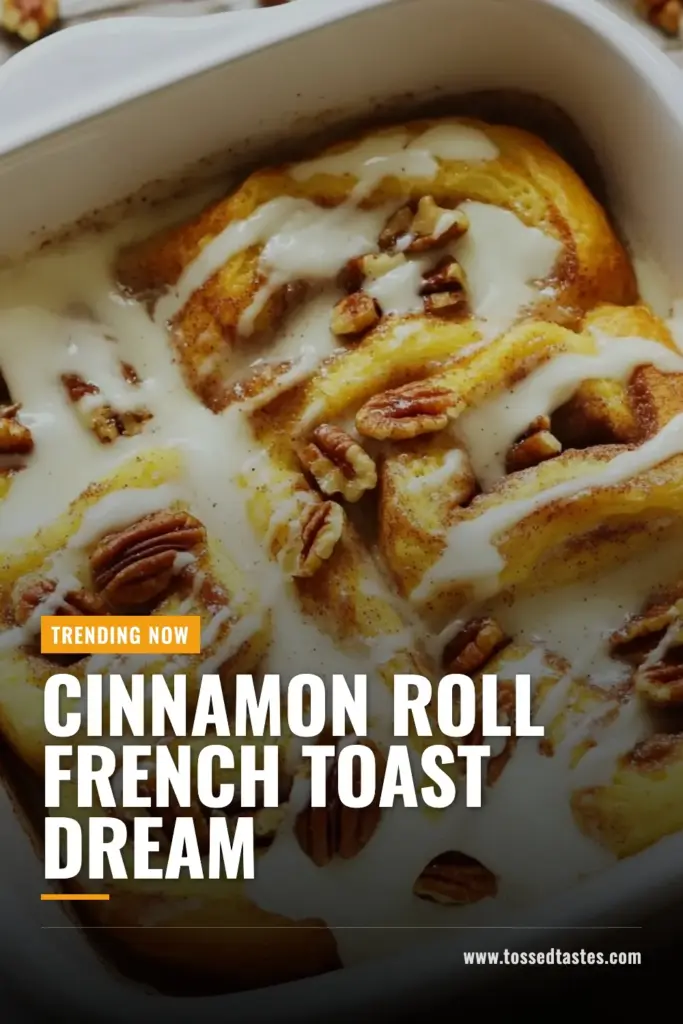 Indulge in the ultimate treat with this Cinnamon Roll French Toast Bake, a delicious and easy breakfast casserole that’s perfect for holiday brunch recipes. This creamy cinnamon roll bake pairs gooey cinnamon rolls with a rich egg mixture for a delightful start to your day. Try this baked cinnamon roll recipe that serves 8 and is sure to impress! Don’t forget to save this recipe for your next gathering! #BreakfastCasserole #CinnamonRolls #BrunchIdeas #BakedRecipes