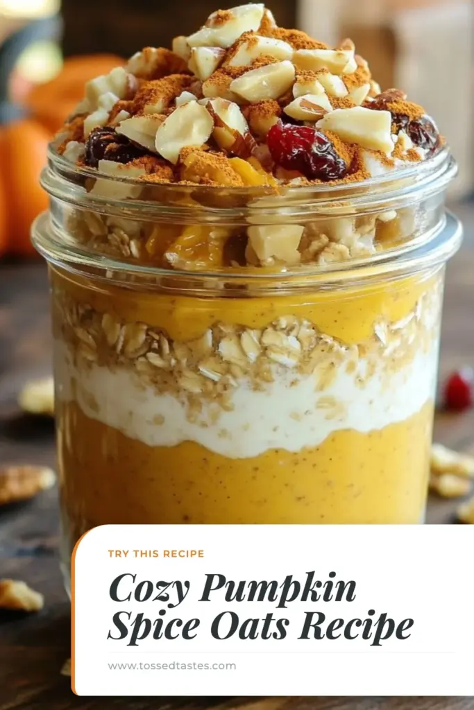 Indulge in the cozy flavors of fall with these Pumpkin Spice Overnight Oats! This easy overnight oats recipe combines rolled oats, pumpkin puree, and warm spices for a healthy pumpkin oats treat that’s perfect for busy mornings. Delight in this flavorful fall breakfast recipe that’s both nutritious and satisfying. Ready in just 10 minutes, it’s the perfect pumpkin oatmeal idea. Try it today and pin for later! #PumpkinSpice #OvernightOats #HealthyBreakfast #FallRecipes