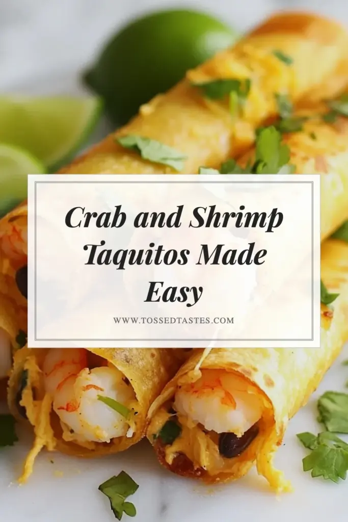 Indulge in these delicious Crab & Shrimp Queso Taquitos, a perfect blend of flavors in every bite. This easy crab shrimp recipe features crispy tortillas filled with succulent crab meat, tender shrimp, and creamy queso blanco. It's the ultimate seafood taquitos recipe that everyone will love. Try this crab quesadilla recipe today! Your guests will be asking for seconds! Save this for your next gathering! #SeafoodRecipes #QuesoBlanco #ShrimpTaquitos #CrabRecipe