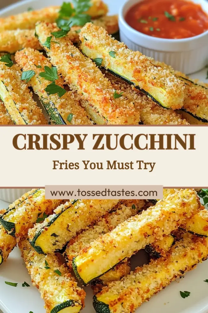 Try these Crispy Zucchini Fries for a delicious twist on snacking! This Parmesan Zucchini Recipe transforms simple zucchinis into scrumptious baked zucchini fries that are perfect for healthy snacks. Homemade zucchini fries are not only easy to make but also crisp and flavorful. Elevate your appetizer game and impress your friends! Save this healthy recipe and enjoy a guilt-free treat today! #CrispyZucchiniFries #ParmesanZucchiniRecipe #HealthyZucchiniSnacks #BakedZucchiniFries