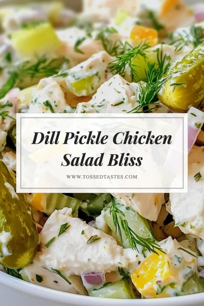 Discover a delicious and healthy chicken salad recipe with this easy Dill Pickle Chicken Salad! Made with shredded chicken, crunchy dill pickles, and creamy Greek yogurt, it’s a refreshing twist on traditional chicken salad. Ideal as a quick lunch or light dinner, this recipe showcases flavorful dill and is perfect for meal prep. Try this creamy chicken salad today! Save for later and enjoy! #DillPickleChickenSalad #HealthyChickenSaladRecipe #EasyDillPickleRecipes #GreekYogurtChickenSalad